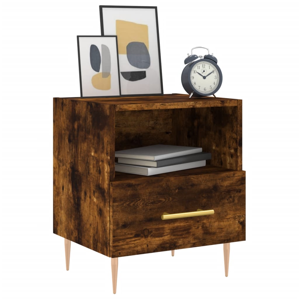 Lot de 2 Tables de chevet，Table d'appoint, Table de nuit pour Salon Chambre chêne fumé 40x35x47,5cm bois d’ingénierie754450 - 3