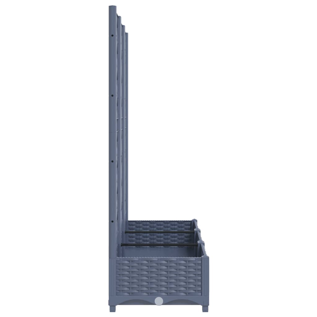 Maison Exclusive - Vaso/floreira jardim c/ treliça 120x40x121,5 cm PP cinzento azul - 5