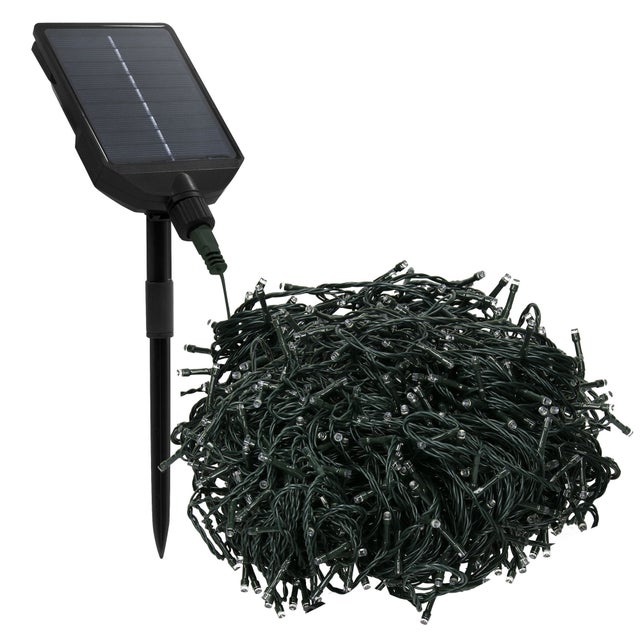 ECD Germany lampki choinkowe solarne 16 m 800 LED ciepłe białe wodoodporne IP44 z pilotem i timerem 13 trybów dekoracja ogrodowa na boże narodzenie