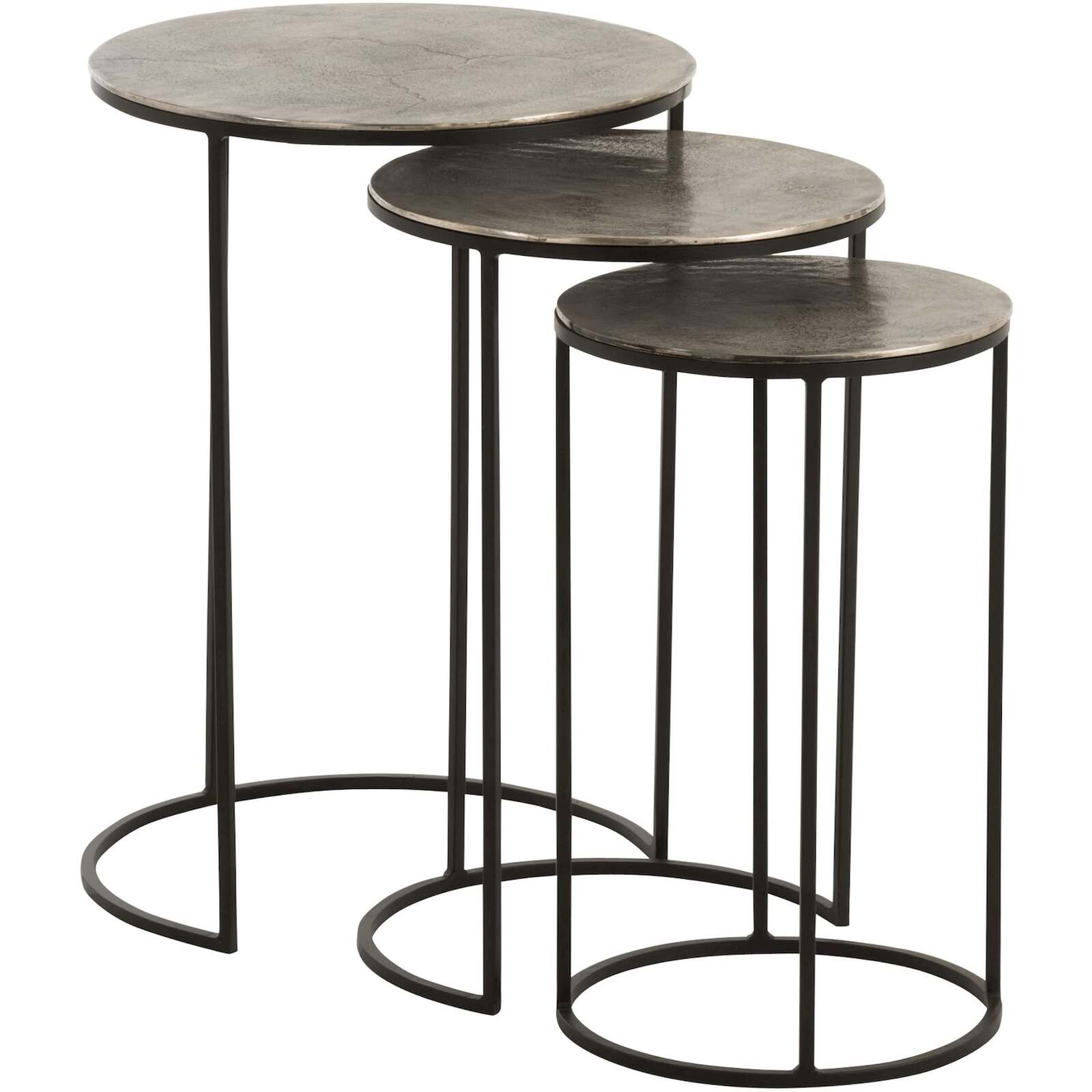 Tables gigognes rondes boolarra south 42 x 42 x 60 cm Noir | Leroy Merlin