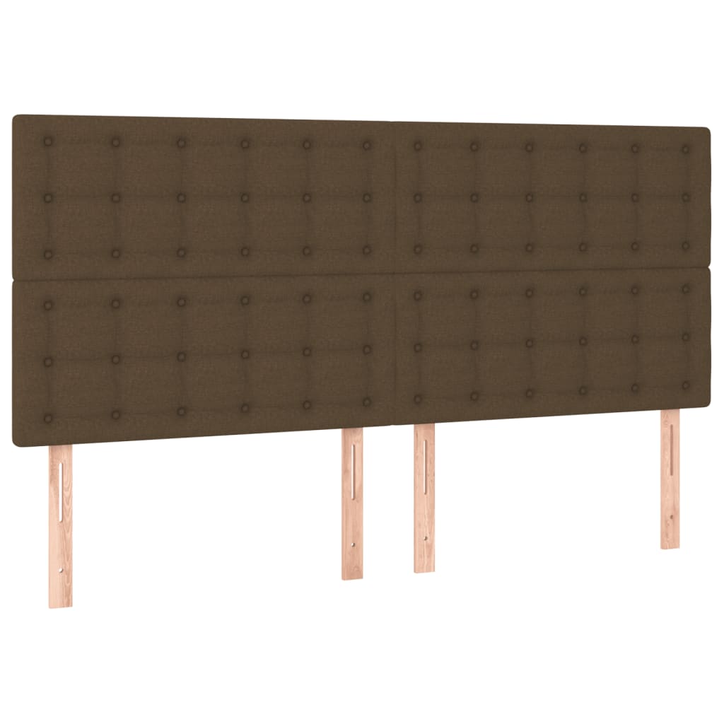 Cadre de lit sans matelas marron foncé tissu - 9
