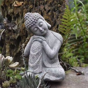 MINGZE Fée Magique Décoration Jardin - Figurine Résine Elfes Avec Mangeoire Oiseaux