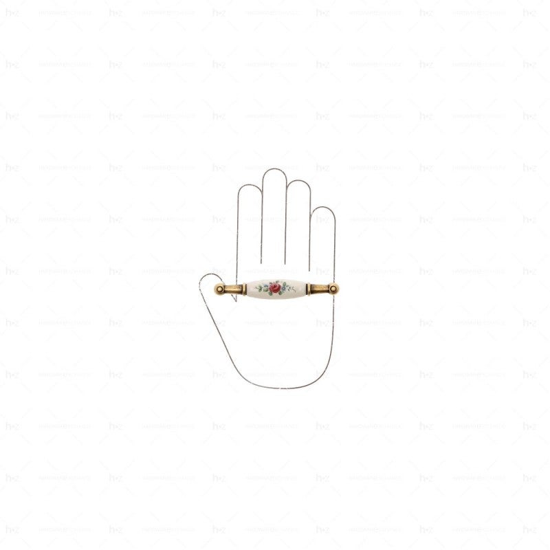 Maniglia per mobili in zama e porcellana interasse 96 mm Firenze antica - 4