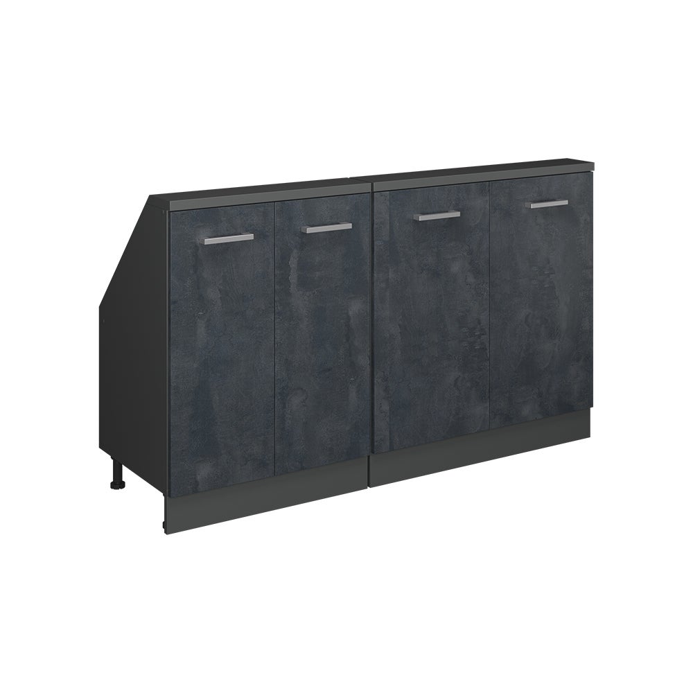 Vicco Szafka kuchenna na dach skośny R-Line, Czarny beton, 140 cm Zestaw 2 sztuk