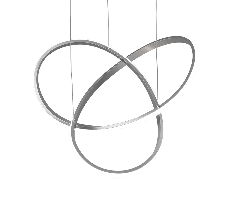 Lampa wisząca Course srebrno-biała LED 27W 4000K 3150lm wym: 150 x 60 x 60 cm metal RL - 2