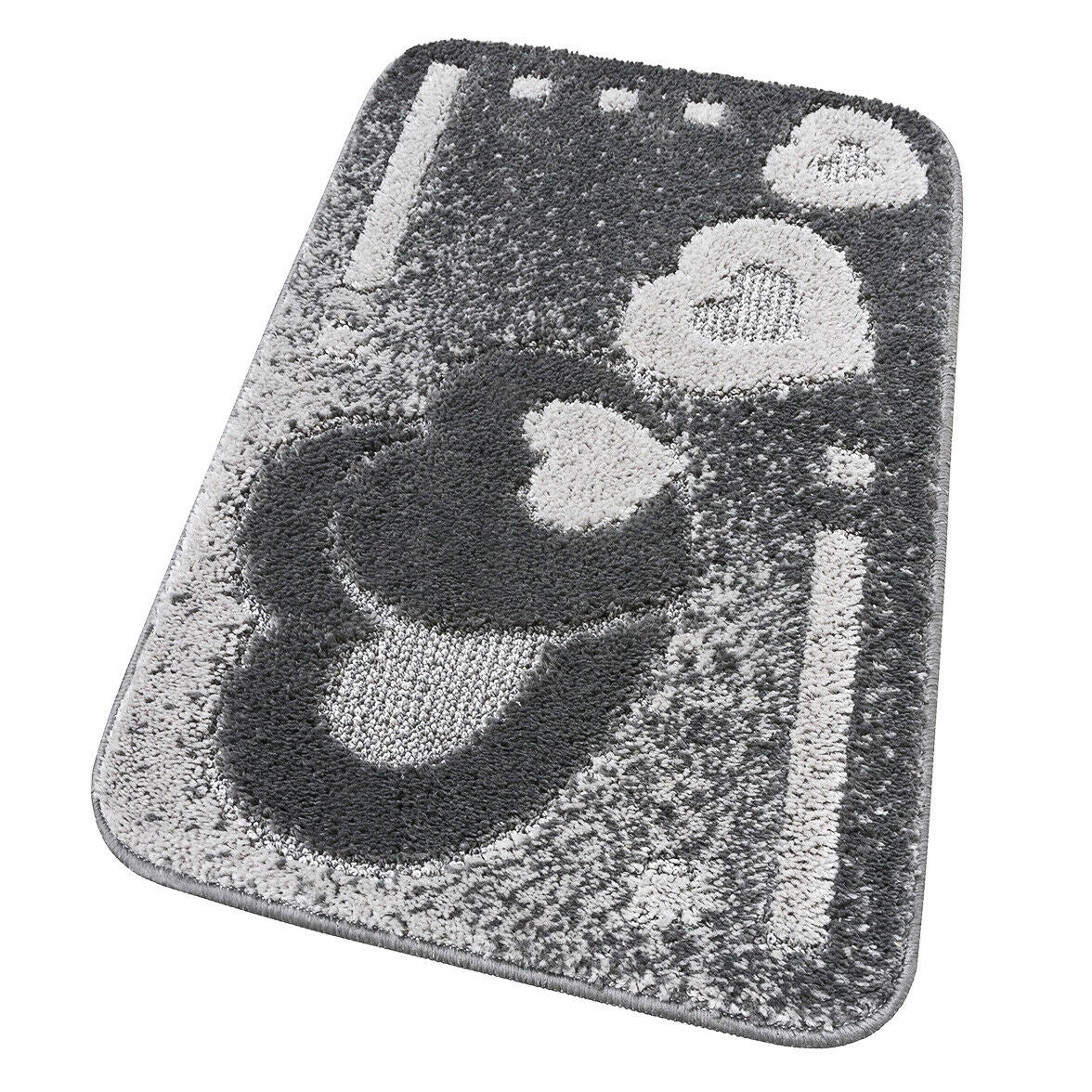 Miękka Antypoślizgowa Shaggy 3D Chłonna Mata łazienkowa 50x80 cm w Kiery Szary