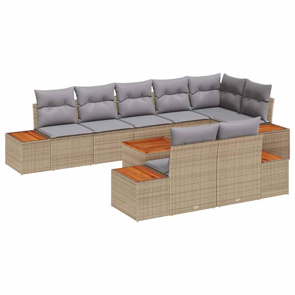 Zestaw Mebli Ogrodowych Komplet Wypoczynkowy Beżowy Polirattan Meble Ogrodowe Na Taras Balkon Ogród
