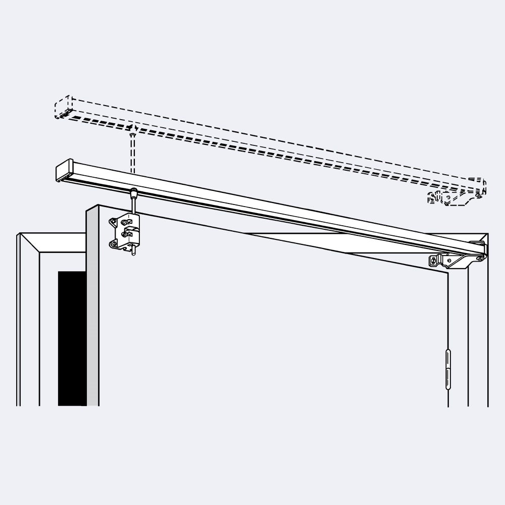 Tringle rideau pour porte à affleurement de 100cm en Alu Satiné - Boulet - 5