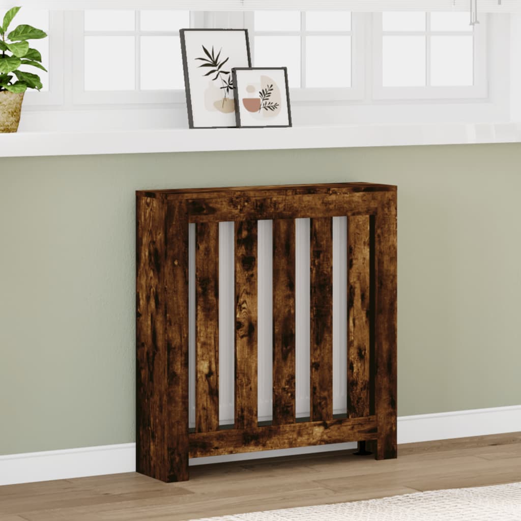 Maison exclusive - cubierta de radiador madera ingeniería roble ahumado 78x20x82cm