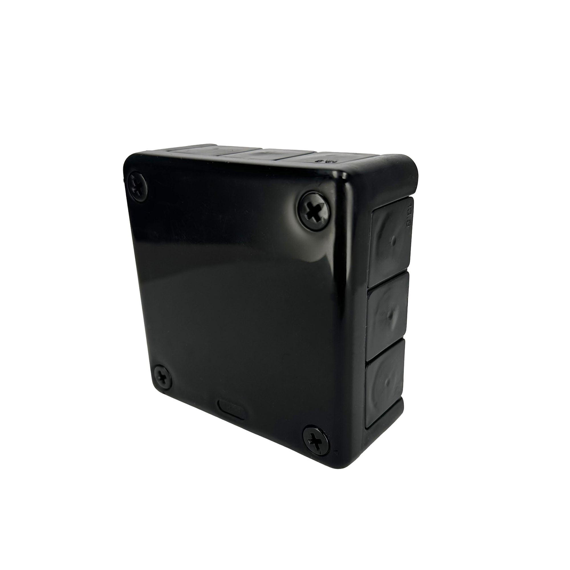 Puszka natynkowa hermetyczna 98x98x42mm 12-wlotowa, z dławikami gumowymi, IP55 zamknięcie "na wkręty", czarna EDO