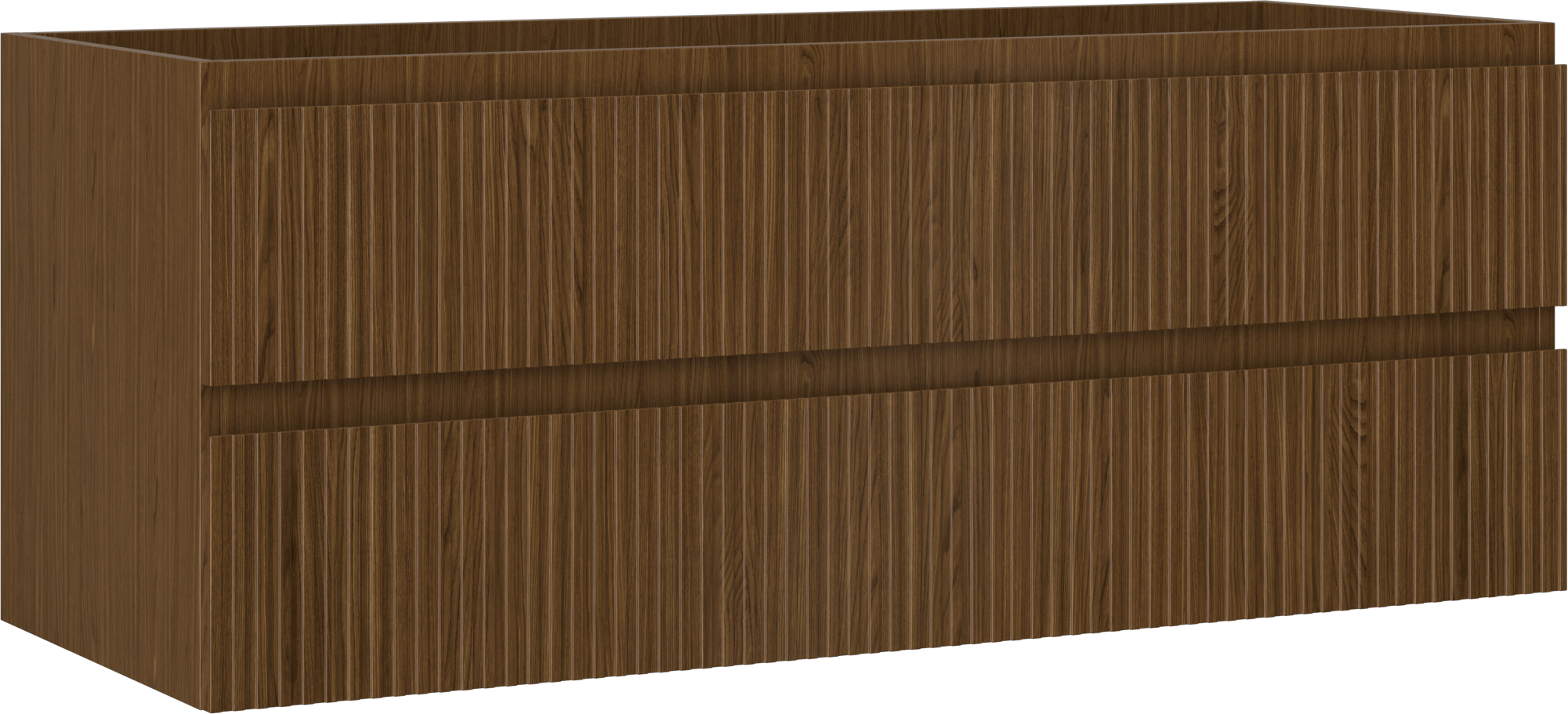 Mexen Rivel szafka łazienkowa podumywalkowa 120 cm, 2 szuflady, ryflowana , orzech - 91A20-12047-2-BFF86