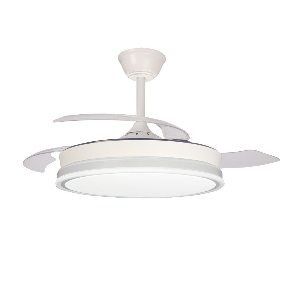 Ventilador de teto LED com lâminas retráteis Supereco Branco 45W 4400lm CCT com controle remoto - 4