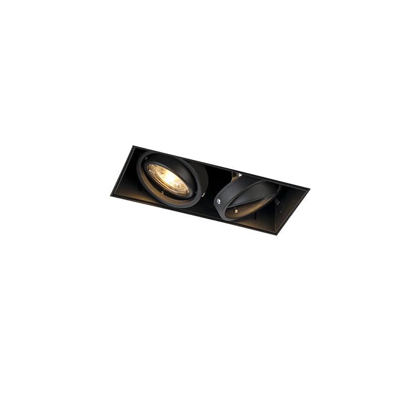 Qazqa reflektory wpuszczane - Oneon Trimless 50 - czarny, gu10, max. 50w, 18.8cm, z 2 punktami świetlnymi, IP20oświetlenie