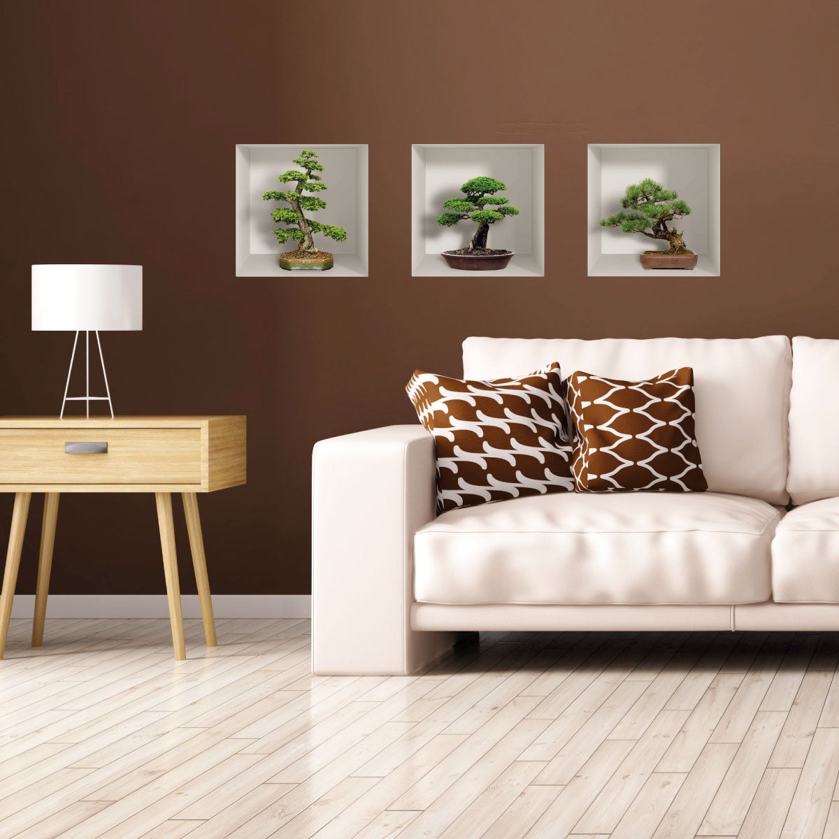 Vinilo efecto 3d tesoro japonés bonsai - adhesivo de pared - revestimiento sticker mural decorativo - 30x90cm