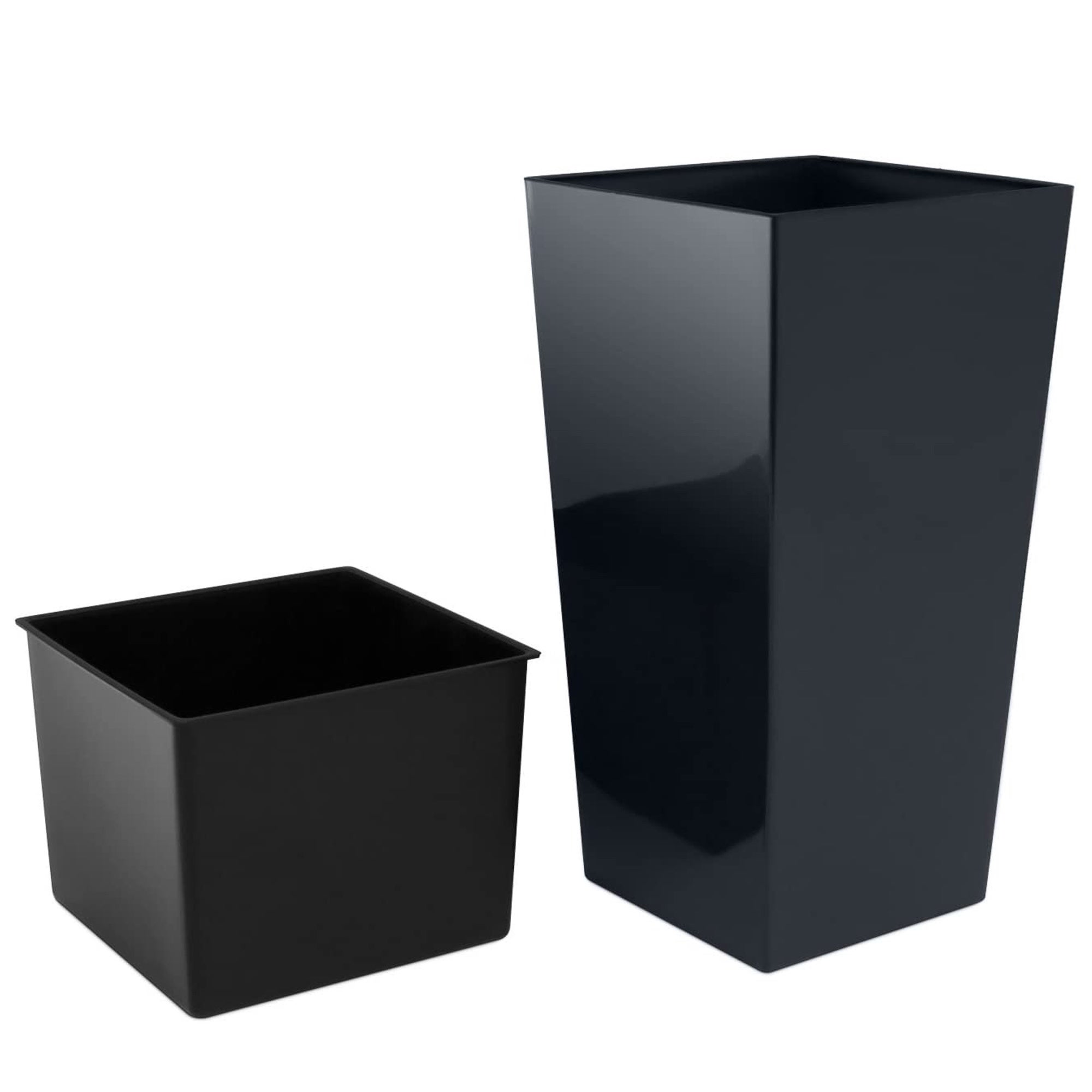 Pot plastique haut 49L anthracite 32,5 x 32,5 x 61 cmavec réservoir - 5