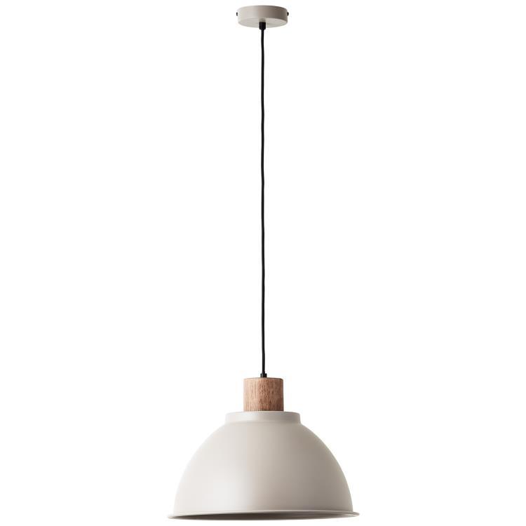 Brilliant Lampa wisząca Erena 38cm taupe metal/drewno 1x A60, E27, 60 W, odpowiednia do zwykłej żarówki (brak w zestawie)