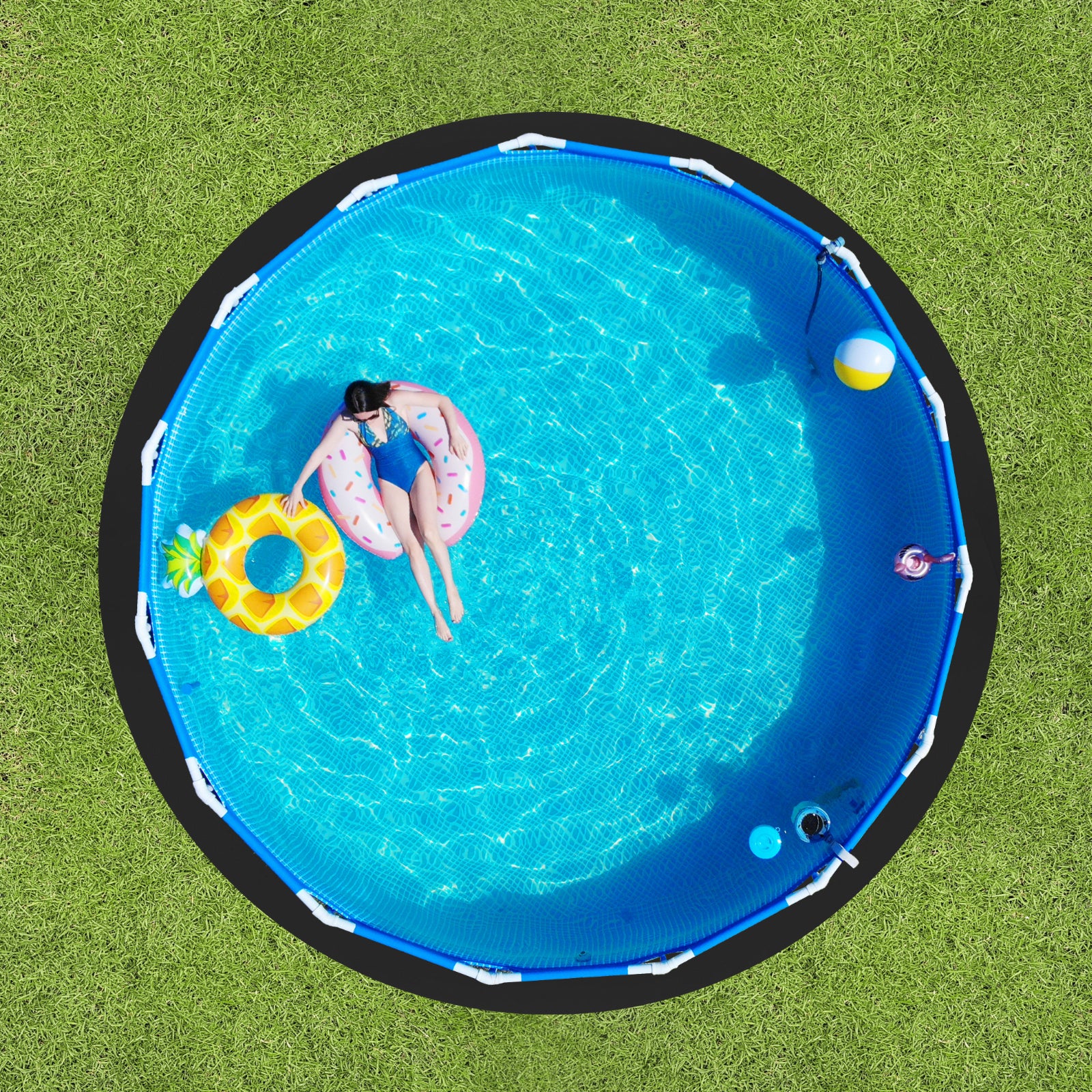 Tapis de Sol Piscine 550 cm,VEVOR Tapis Géotextile Extra-épais,Protection pour Piscines Hors Sol Rond,Installation Facile,Découpe Simple - 8