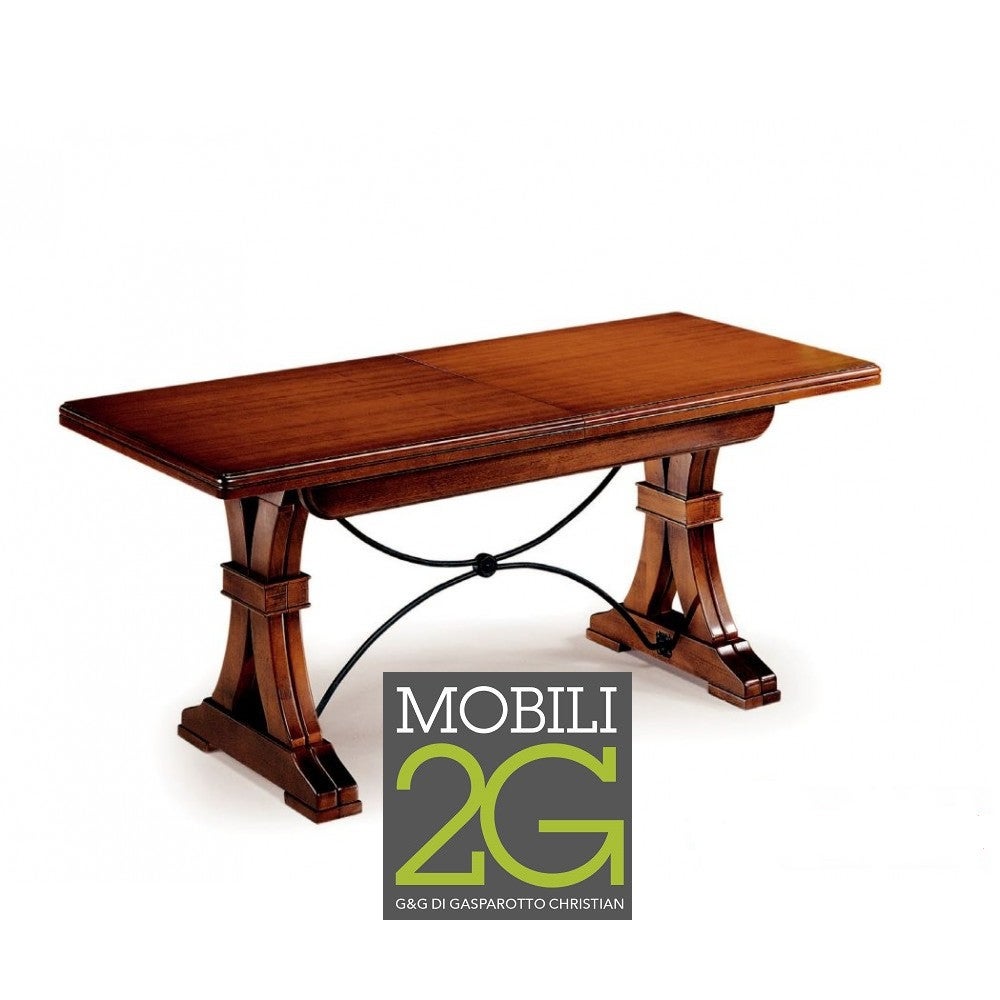 MOBILI 2G TAVOLO FRATINO CON FERRO ALLUNGABILE IN LEGNO ARTE