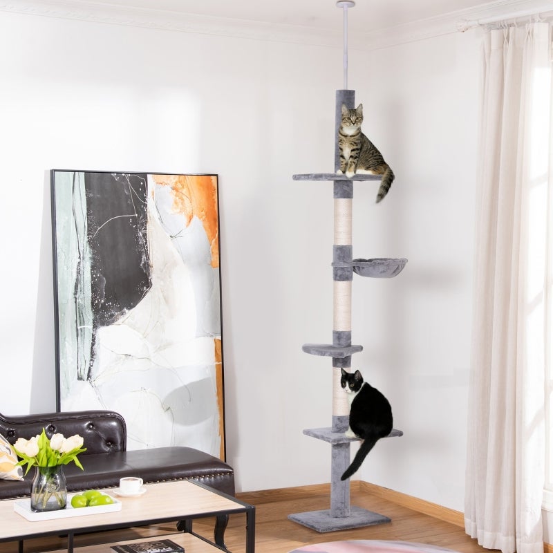 Scala Per Gatti In Legno E Sisal, 150 Cm, Tiragraffi E Ponte Da Arrampicata, Per Arricchimento E Gioco Felino