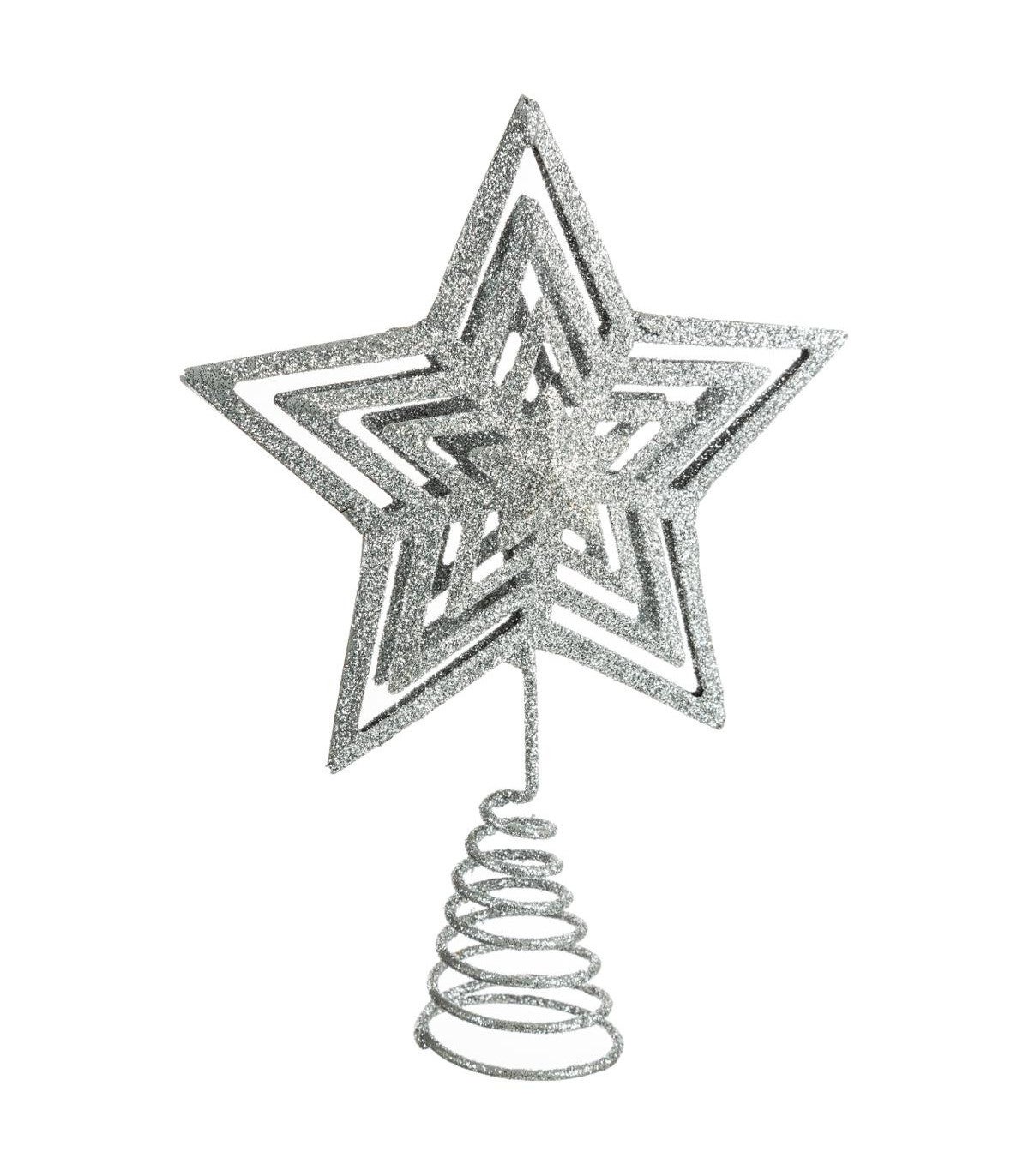 Cimier De Sapin De Noël En Métal Doré Pailleté En Forme D