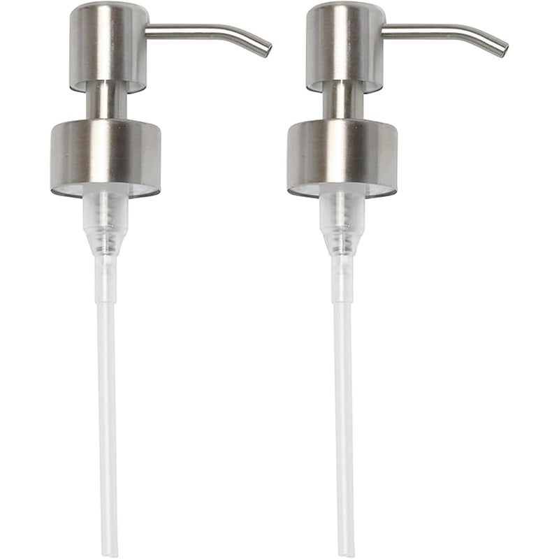 Zestaw 2 pompek zamiennych do dozownika mydła w płynie 28 mm - Stal nierdzewna