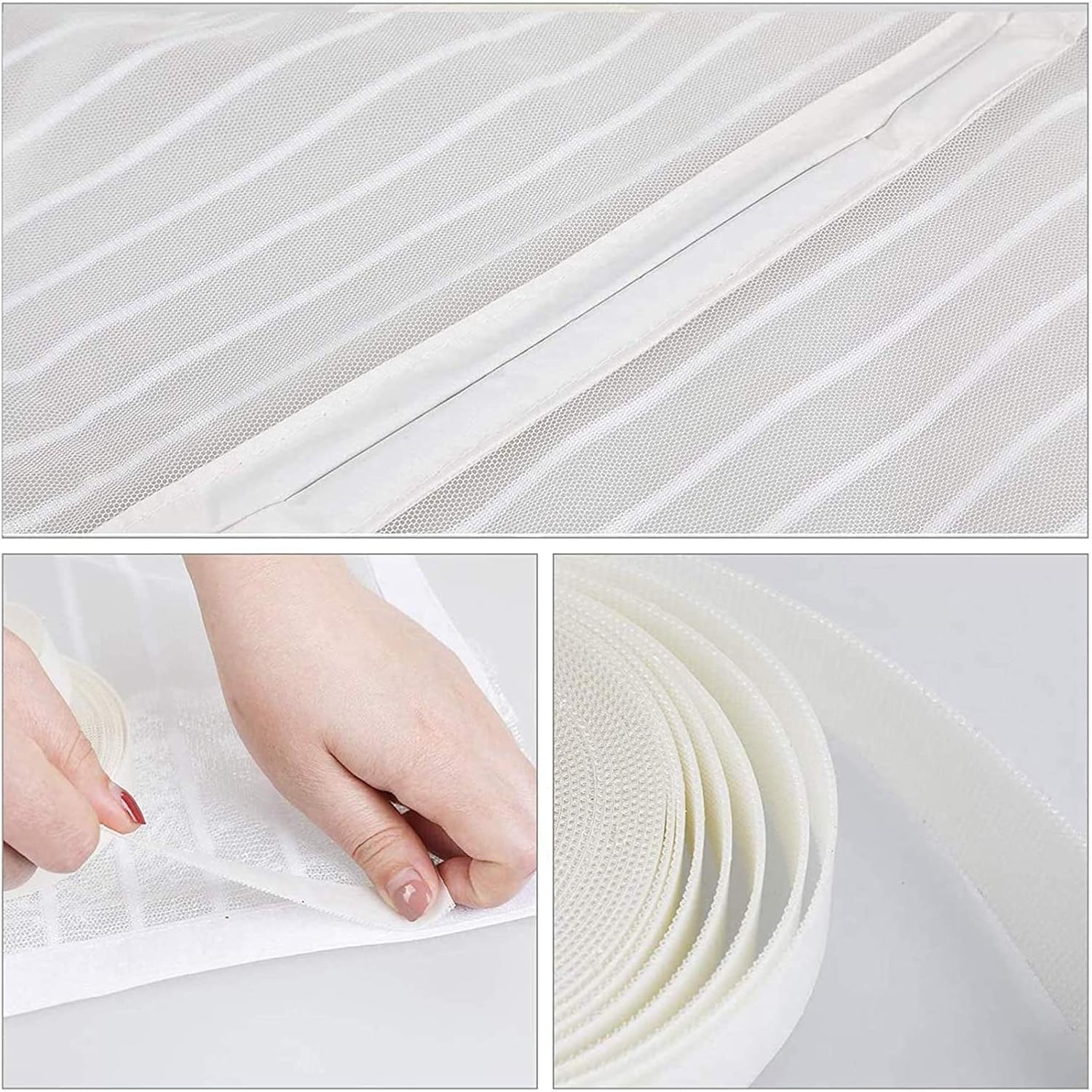 Porte moustiquaire magnétique, rideau de porte anti-mouches, moustiquaire de porte à fermeture magnétique, fermeture automatique, 120x220CM blanc - 2