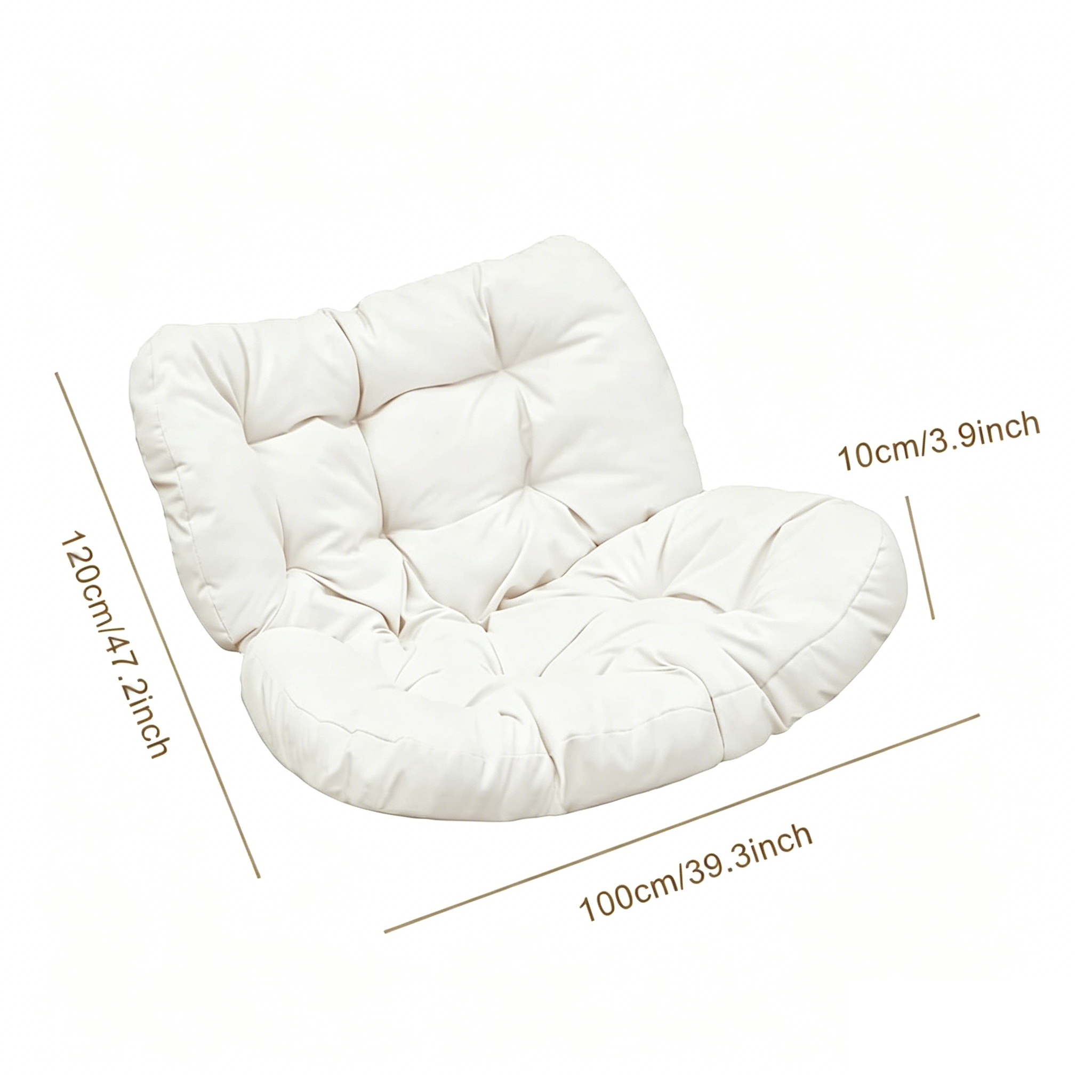 Grand coussin pour fauteuil à bascule (beige), coussin imperméable pour fauteuil inclinable, coussin pour canapé une place, doux et confortable. - 2