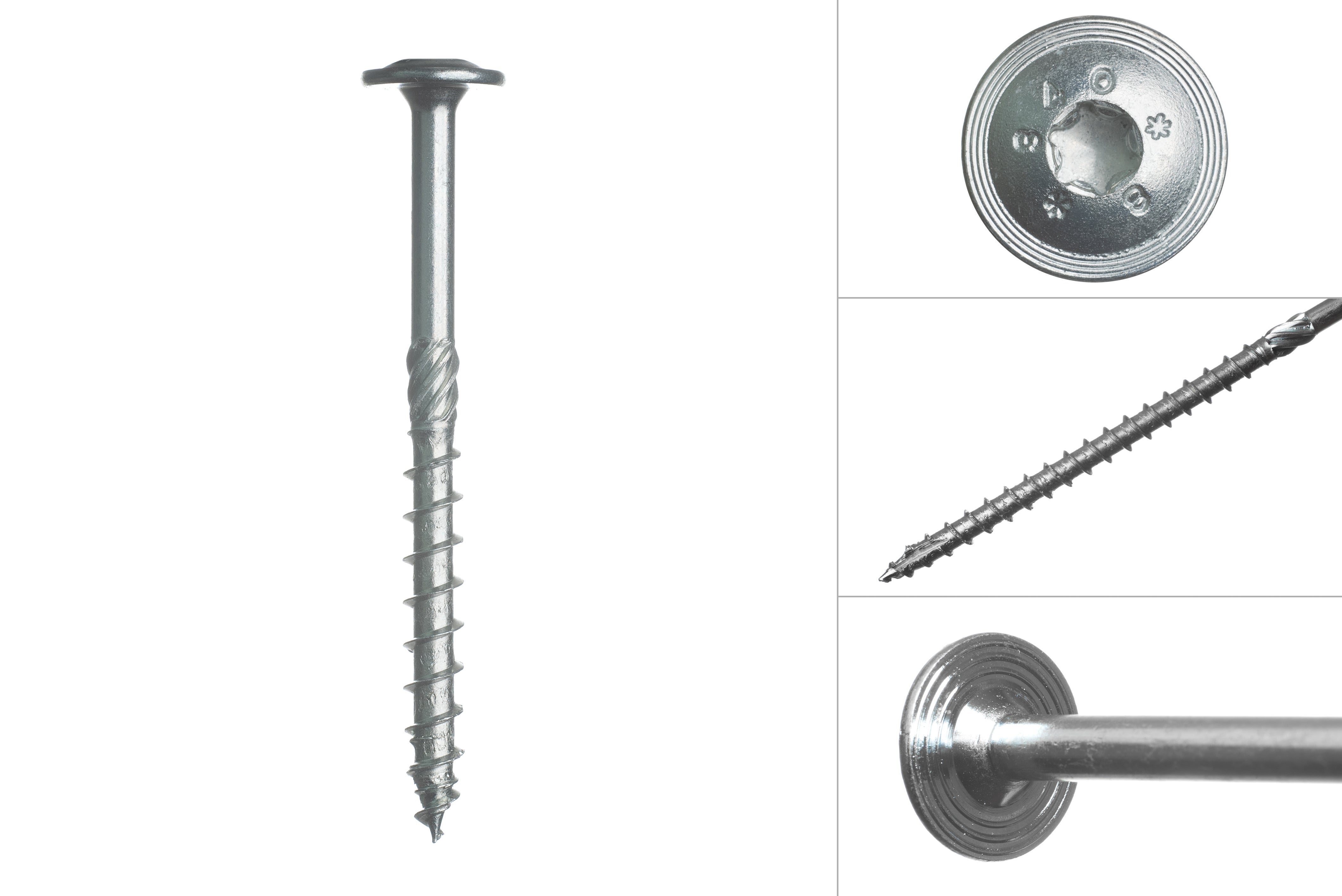 Viti A Testa Piatta Torx Per Legno - 50 Pezzi 8x280 Mm TX40, Con Doppia Filettatura E Rivestimento In Cera