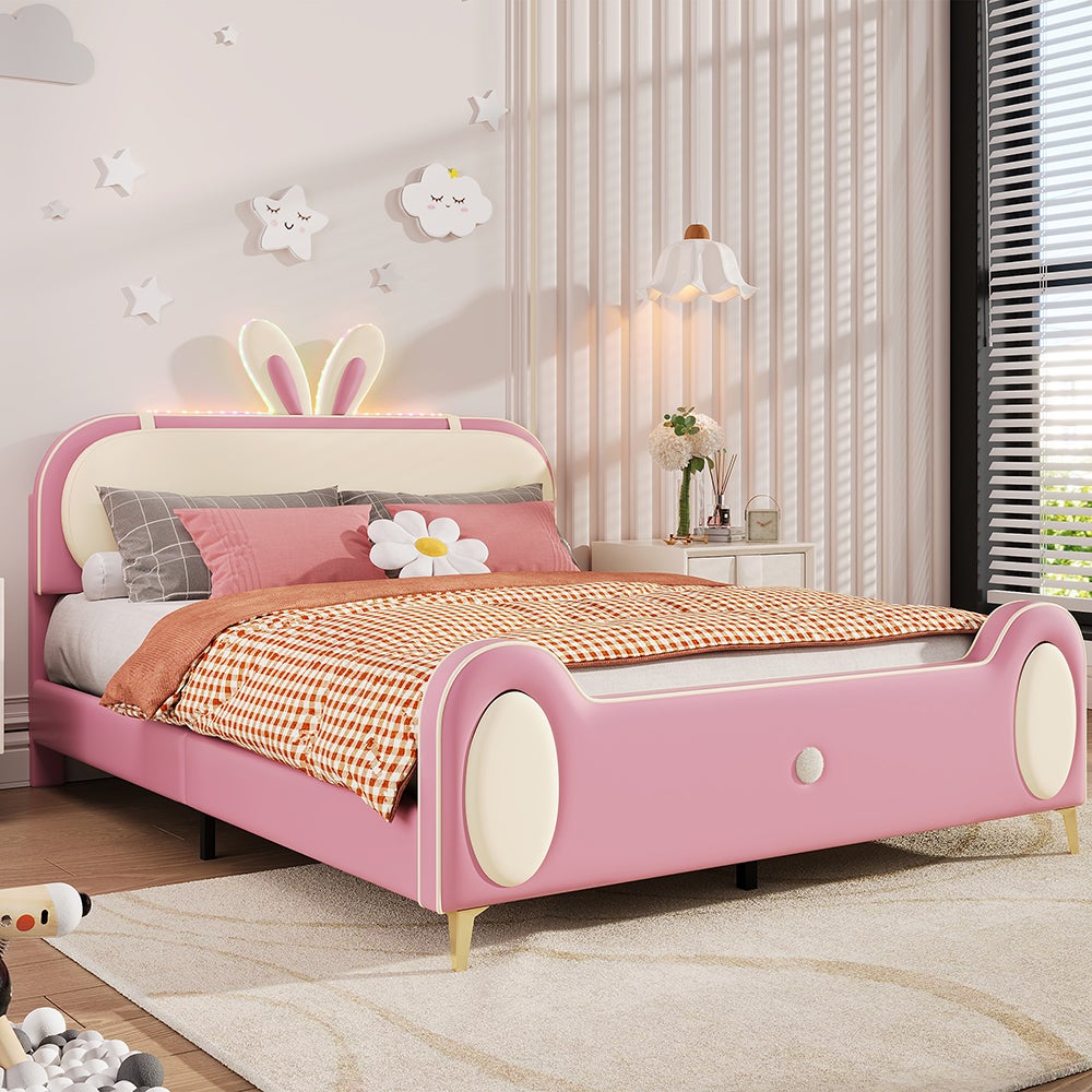 Lit Enfant 140x200 Cm Avec Barrières Et Porte – Cadre Évolutif En Bois, Lit Au Sol Sécurisé