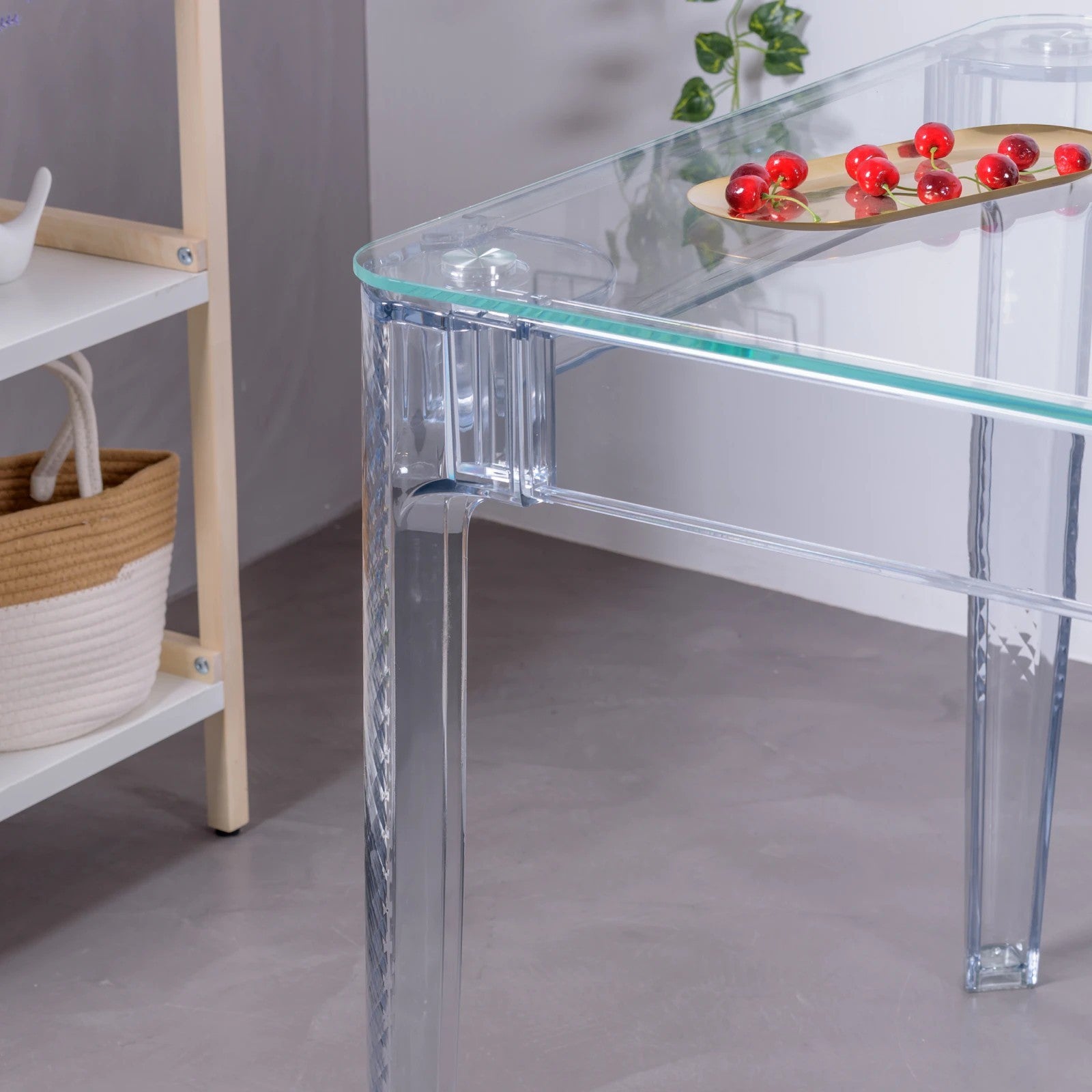 Ensemble meuble de salle à manger table transparente (120cm) et 4 chaises Isabelle - Ghost - 4