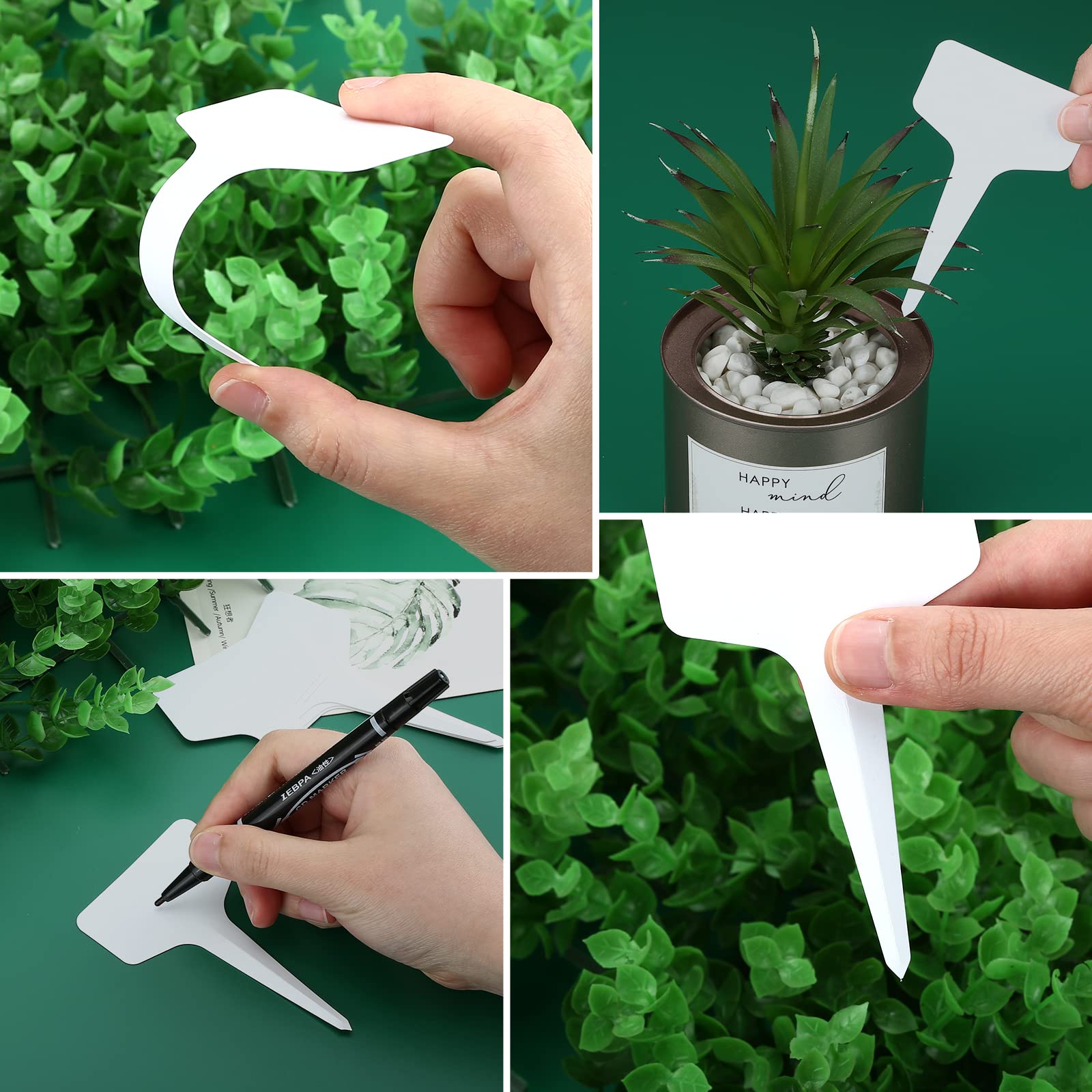 200 pièces Etiquette Jardin Exterieur Marqueurs en Plastique de Plantes Type T Plastique Etiquette Potager avec Stylo étanche Etiquetage Réutilisable - 4