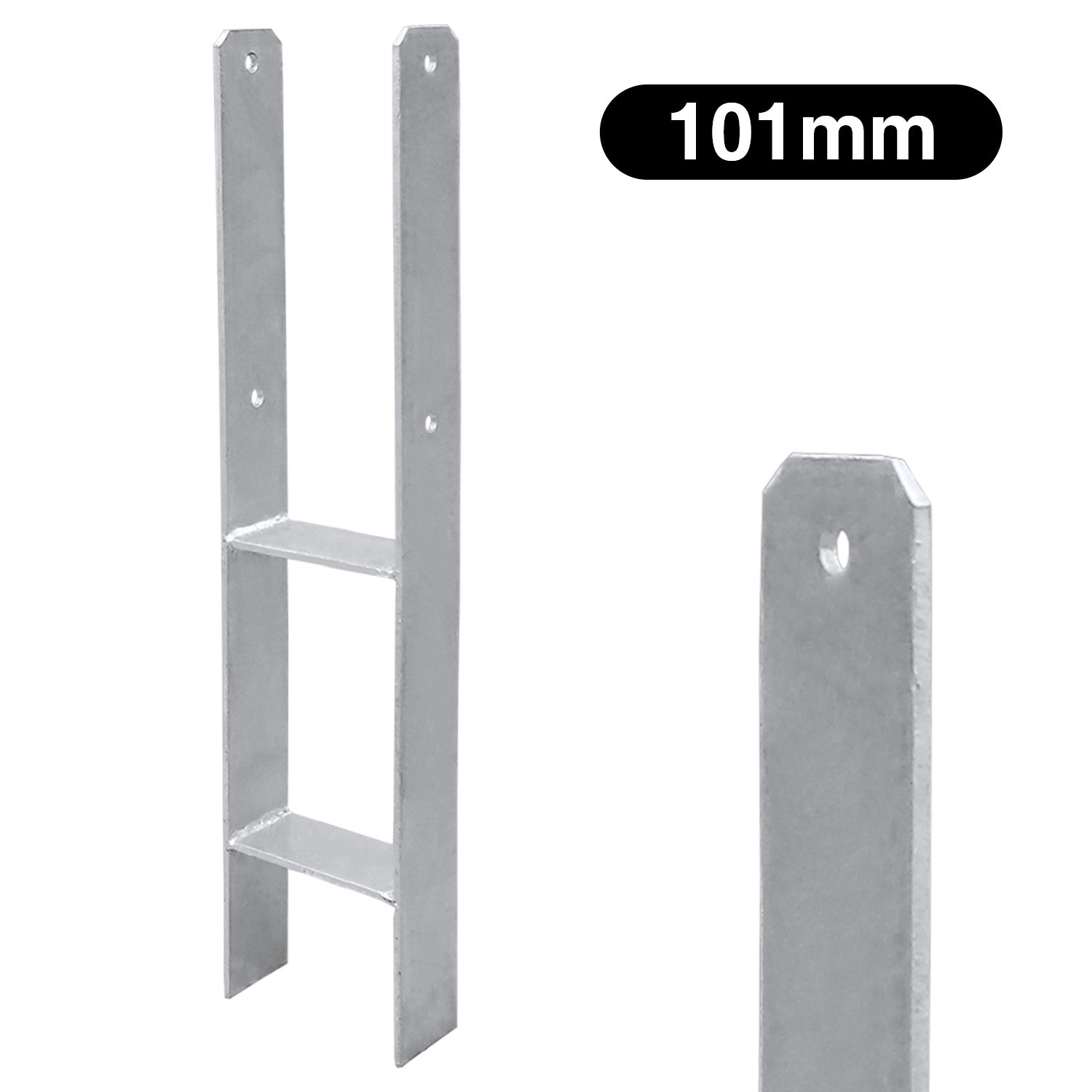 4 sztuki wspornika słupka w kształcie litery H, wspornika słupka kotwiącego w kształcie litery H, podstawy słupka kotwiącego 101x600mm