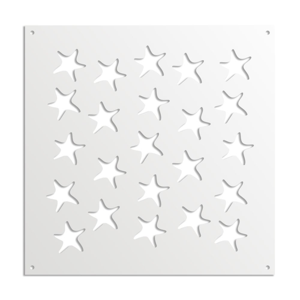 STARFISH - Panel perforowany z PVC - Parasol przeciwsłoneczny - Rozmiar 98x98 cm - Grubość 1 cm - Kolor BIAŁY