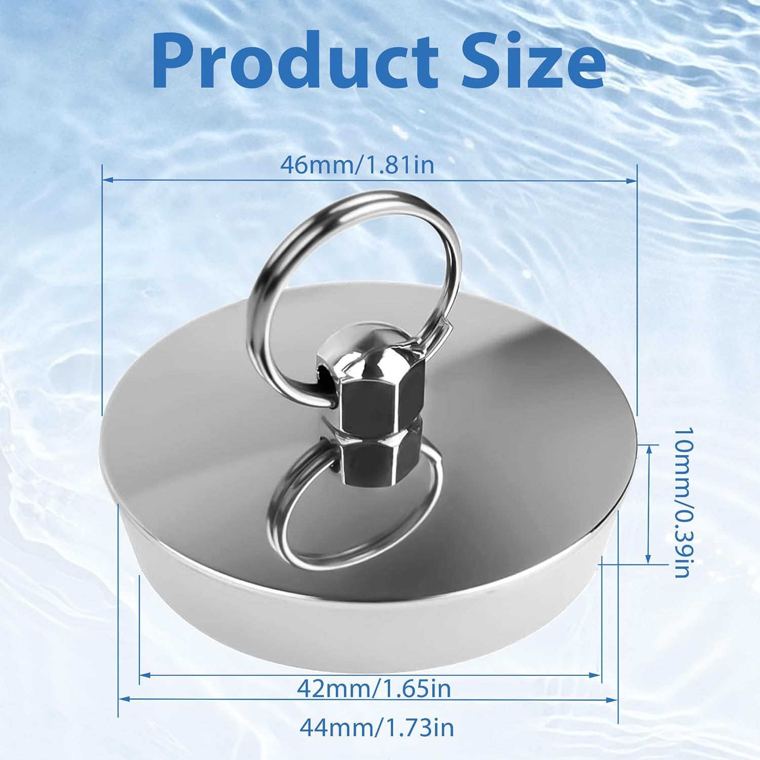 Korek do wanny 42-46 mm - Korek do zlewu - Korek spustowy wanny - Korek do wanny do zlewu - Do zlewu, wanny - 2