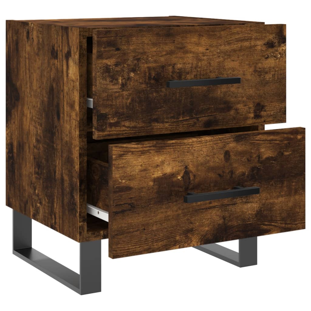Maison Exclusive - Tables de chevet 2pcs chêne fumé 40x35x47,5cm bois d’ingénierie - 8