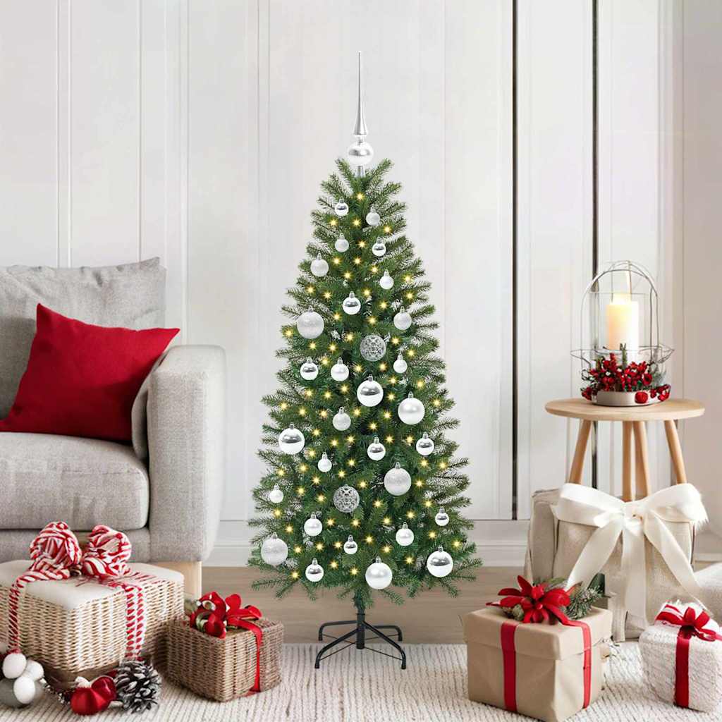 Sztuczna choinka z 150 diodami LED Zielony 120 cm PE i PVC