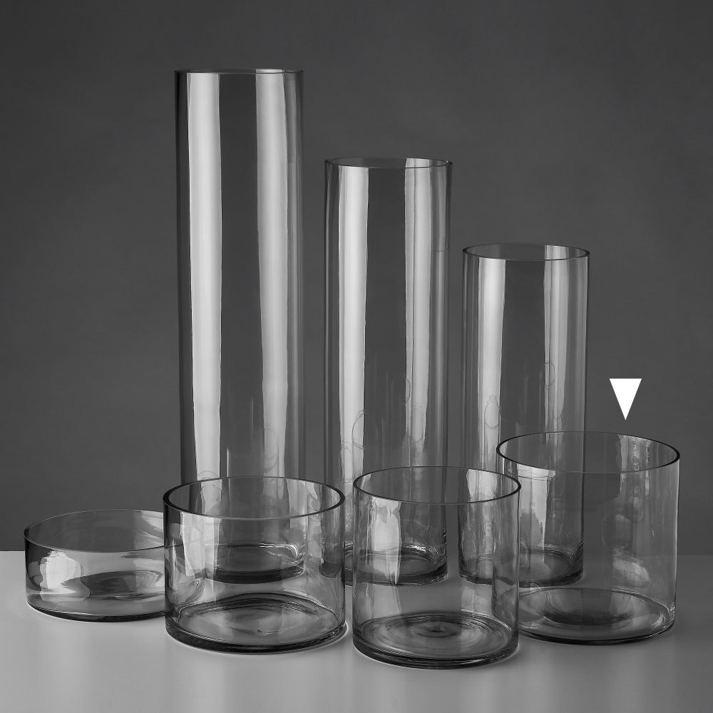 Vase cylindrique en verre transparent » 18x18 cm CasaSelección - 3