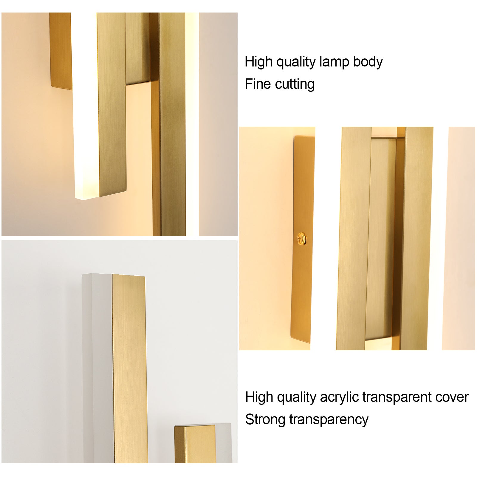 COMELY Applique Murale Intérieure LED 16W, Lampe Murale Moderne en Or pour Chambre Salon Hôtel Escalier, Lumière Blanc Chaud 3000K - 4