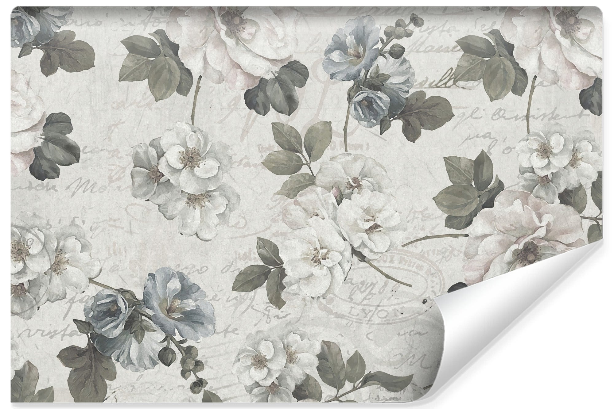 Papel pintado vlieseline foto hojas flores vintage para sala 368cm x 254cm