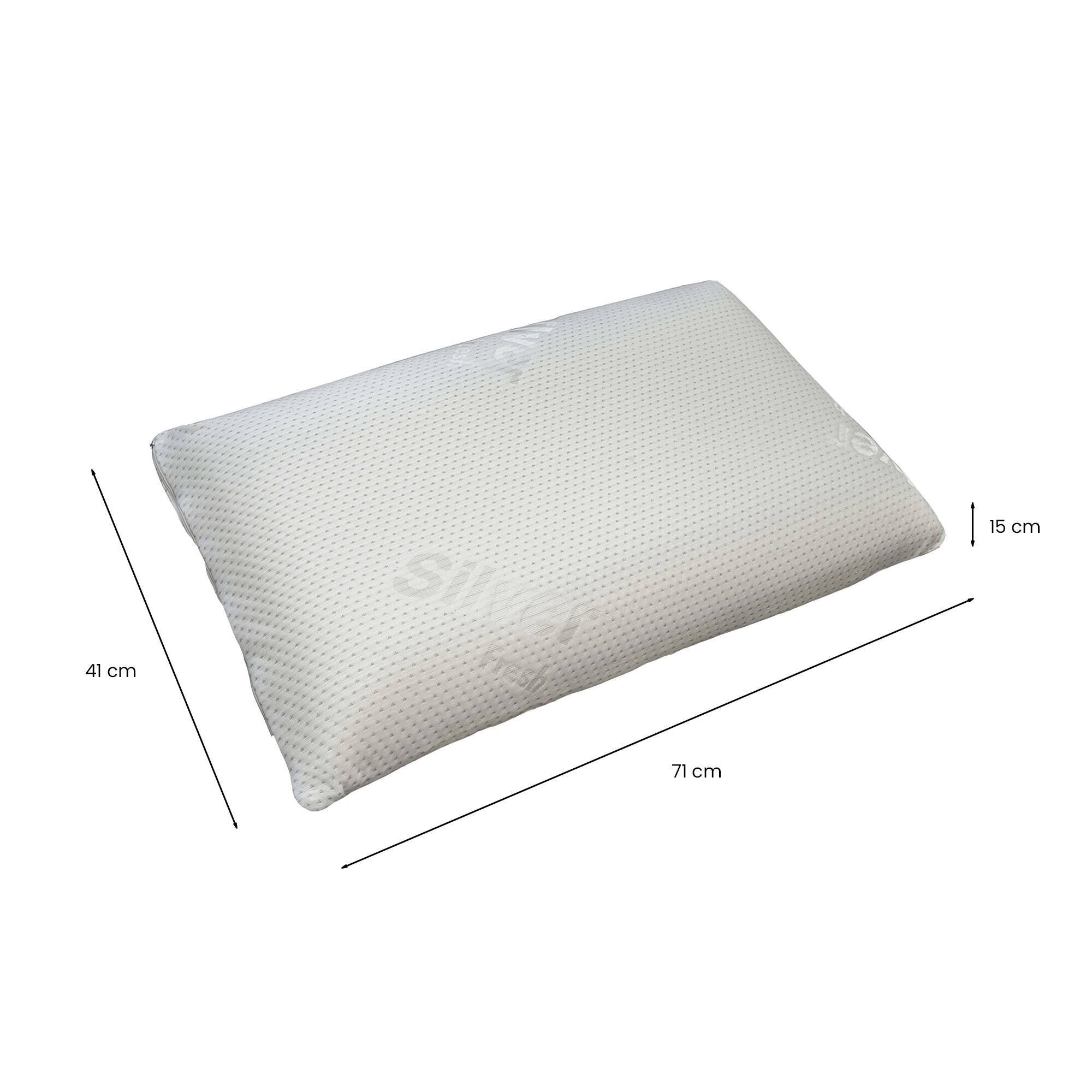 Cojín Made in Italy, Indeformable Antimoho Antibacteriano Antialérgico, Estructura de Tejido, Color Blanco, 15h cm Blanco - 3