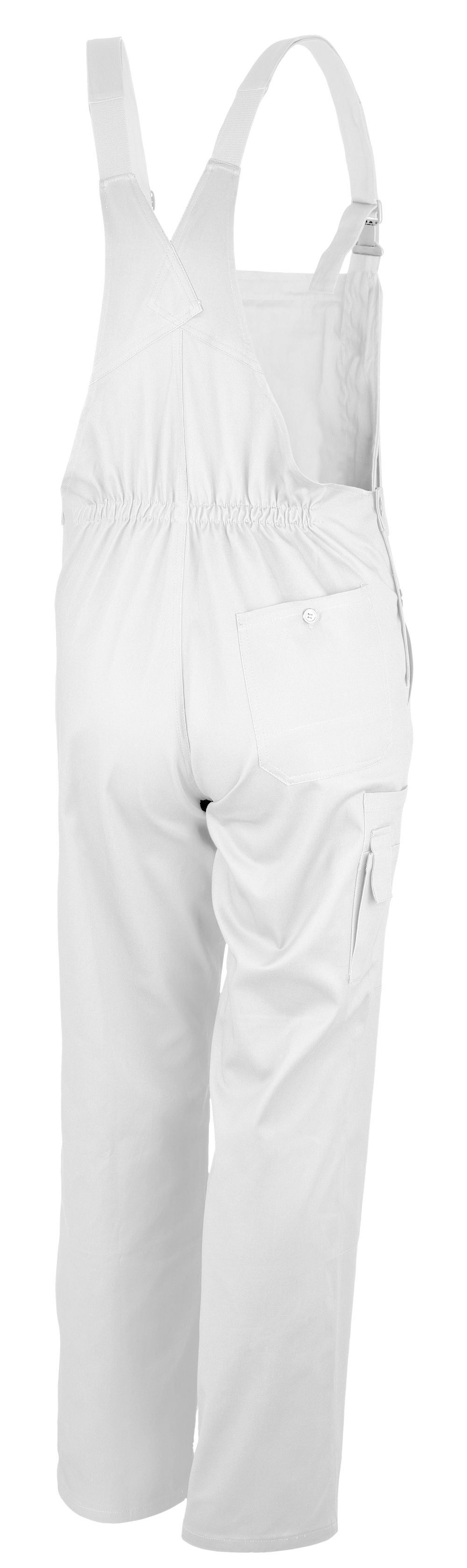 Qualitex - basic pantalon de travail - salopette lavable en pur coton - blanc - size 64 - Unisex - 7 poche -résistante à l'usure - facile d'entretien - 2