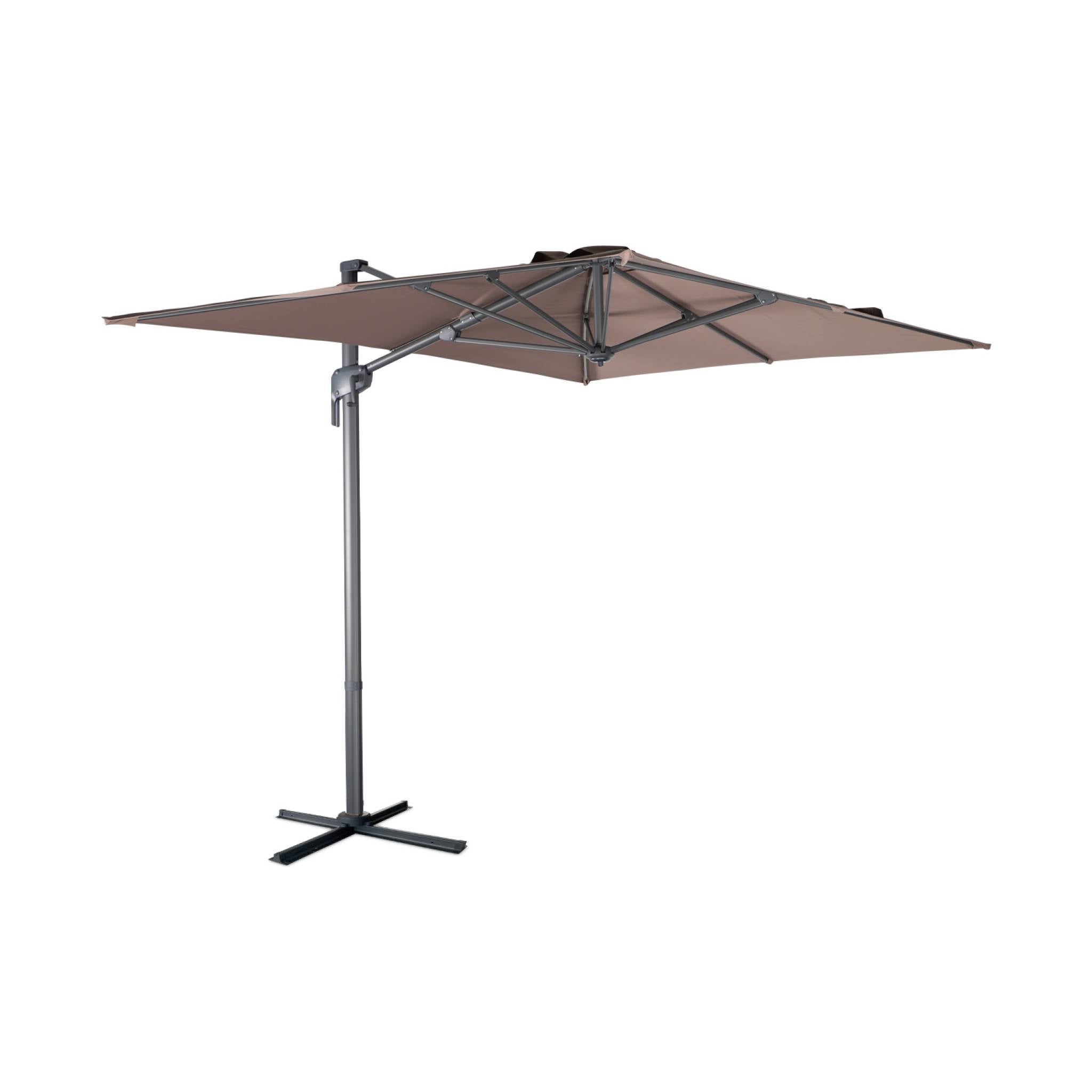 GREEN PARTY Ombrellone Rettangolare 4.6m Con Luci Solari E Base – Ombrello Da Giardino A Manovella, Resistente UV