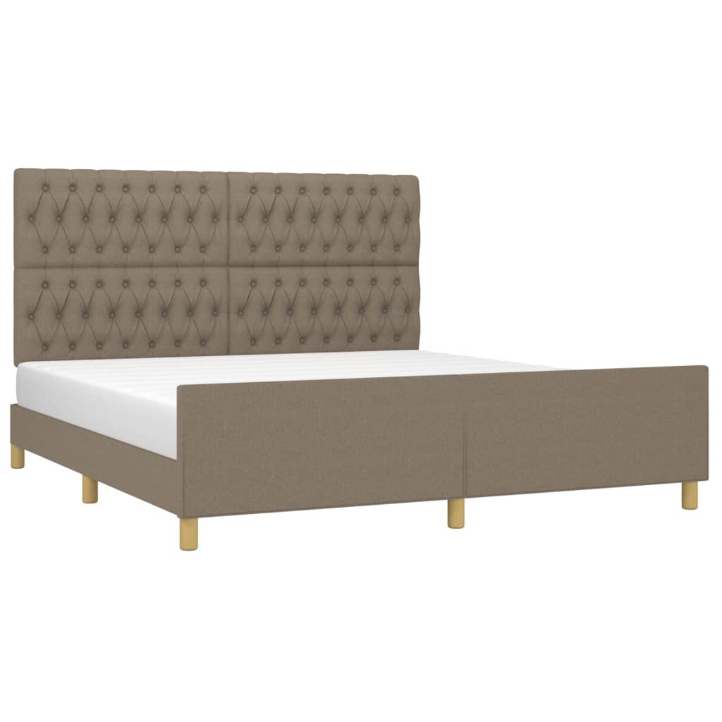 Cadre de lit sans matelas taupe 180x200 cm tissu - 3