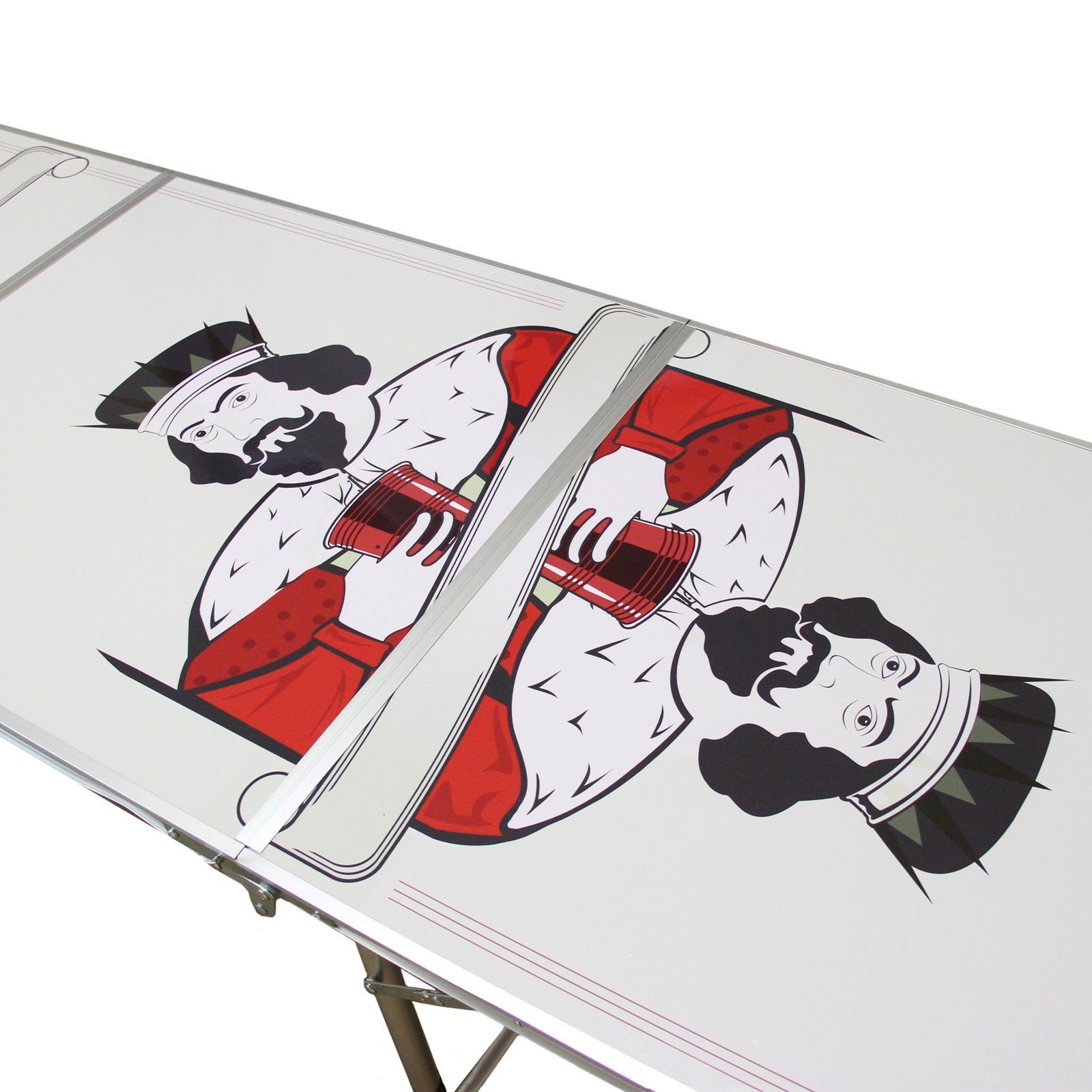 Table de Bière-Pong Pliable 240 cm Surface Imperméable Transportable Table à Plateau en MDF et Cadre en Aluminium Soirée - 9