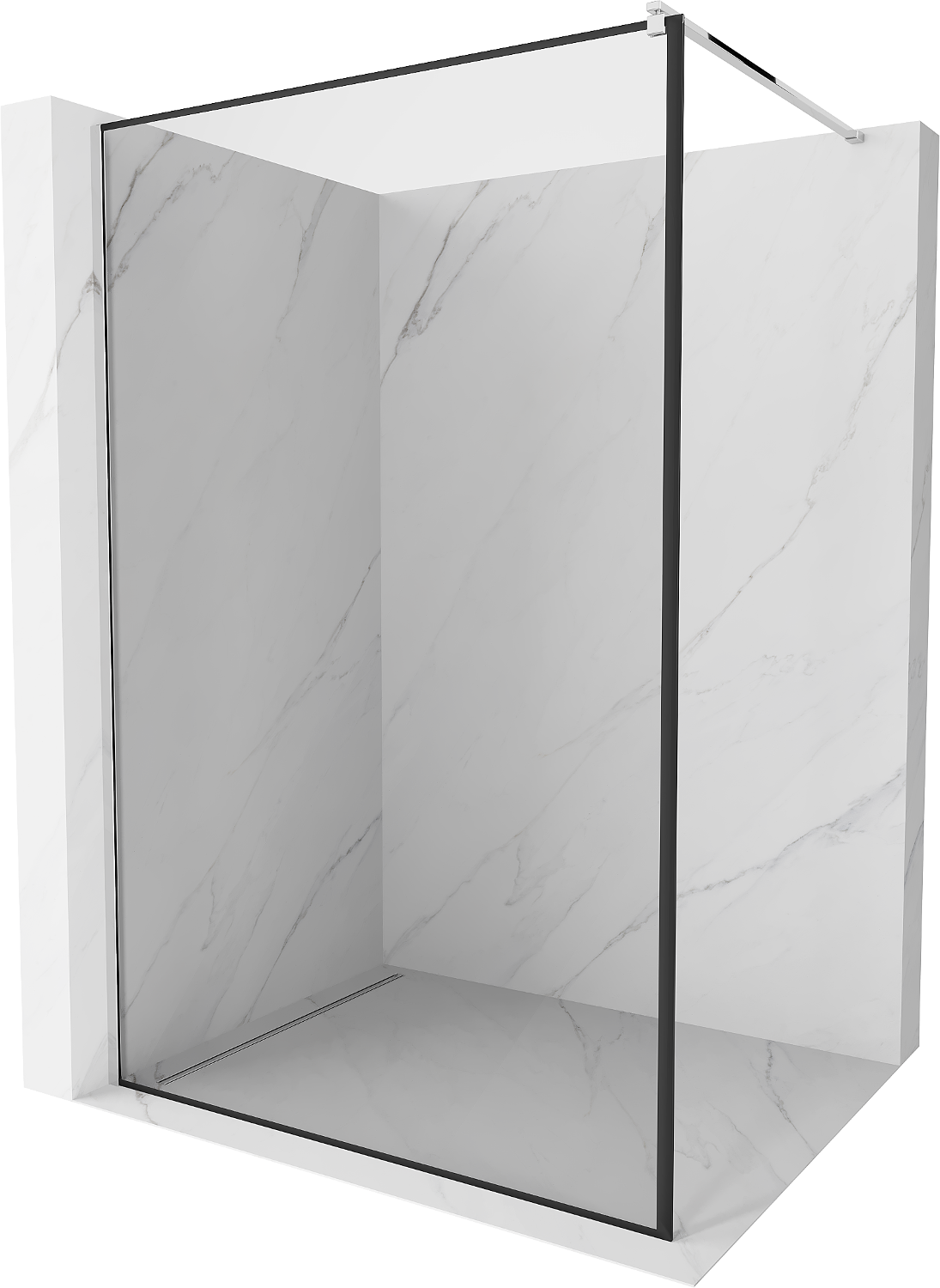 Mexen Kioto paroi de douche 130 x 200 cm, transparent/Design noir 8 mm ...