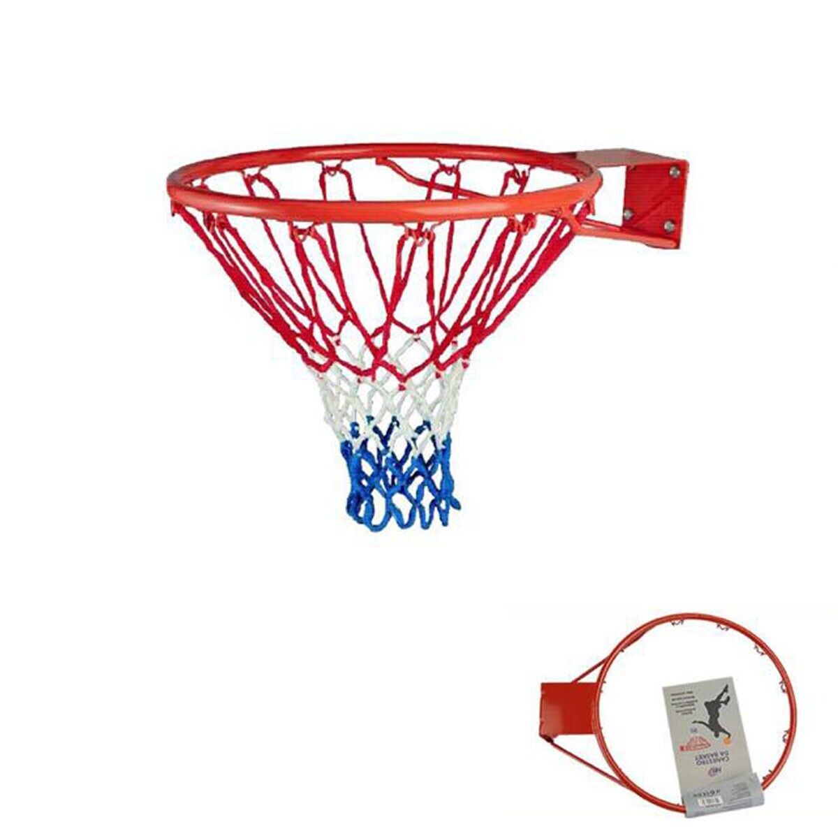 Panier De Basket 45 Cm – Anneau En Acier Solide, Filet Nylon, Fixation Murale, Résistant Aux Dunks, Rouge