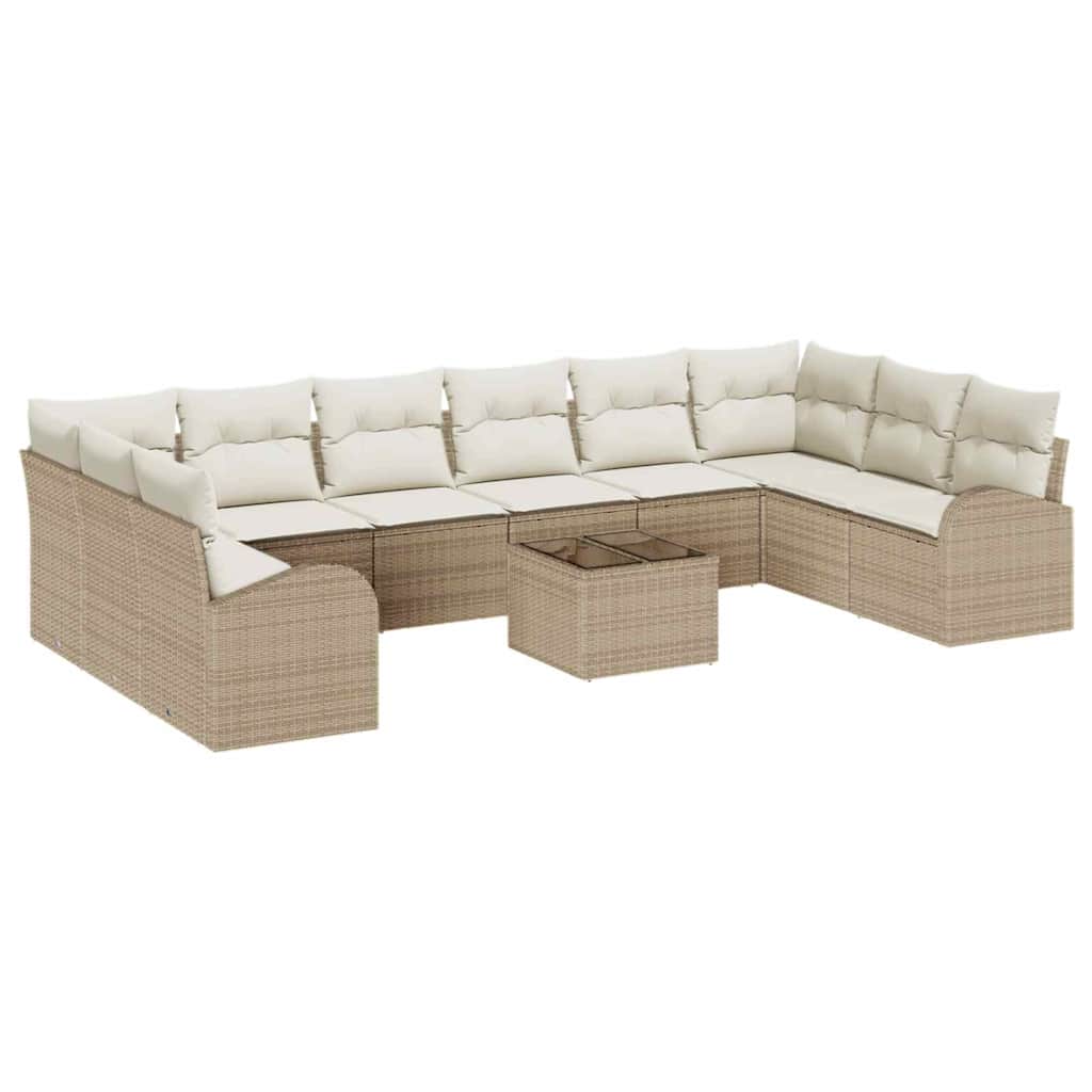 Zestaw Mebli Ogrodowych Komplet Wypoczynkowy Beżowy Polirattan Meble Ogrodowe Na Taras Balkon Ogród
