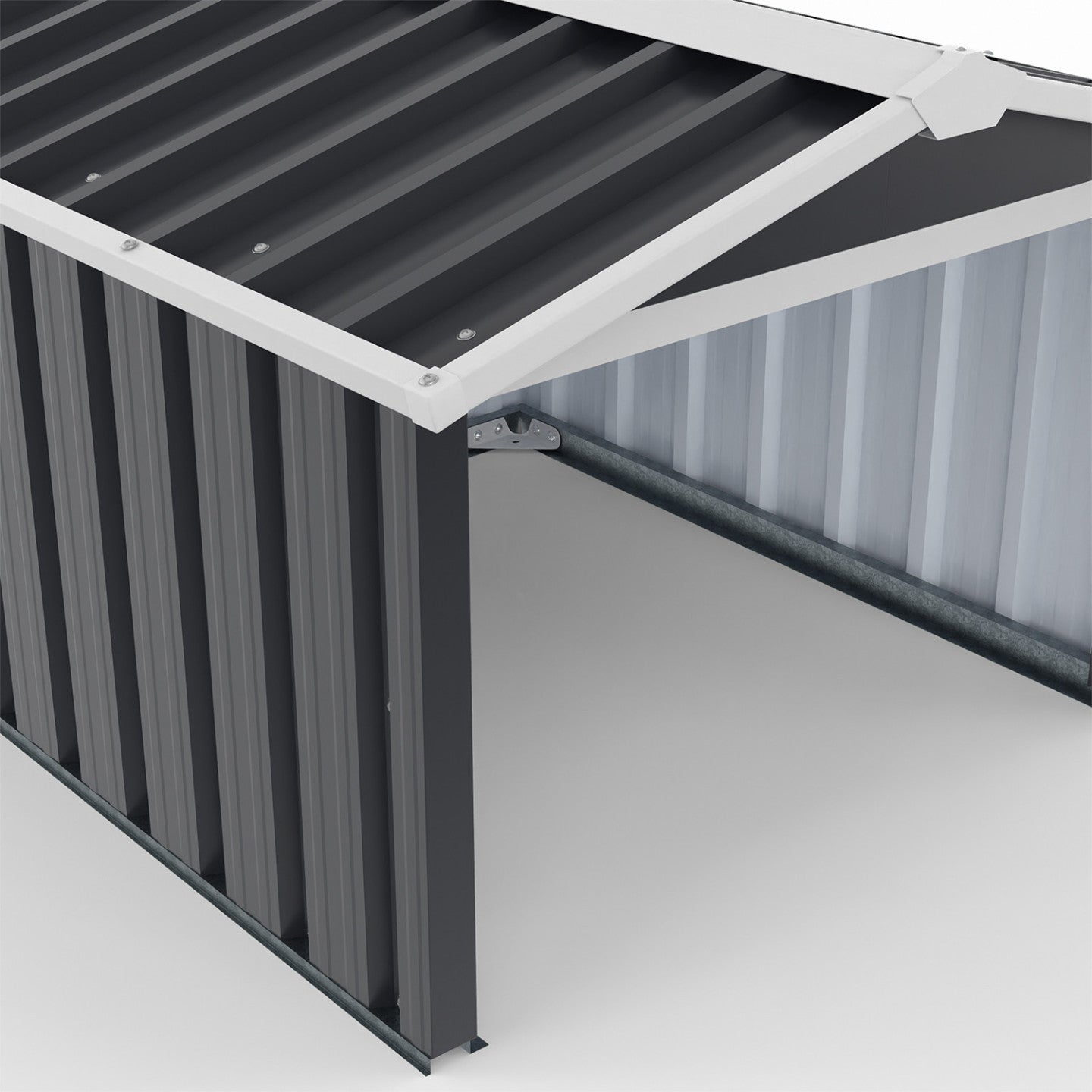Garage pour robot tondeuse toit à 2 pentes métal gris anthracite 86 x 98 x 62 cm - 5