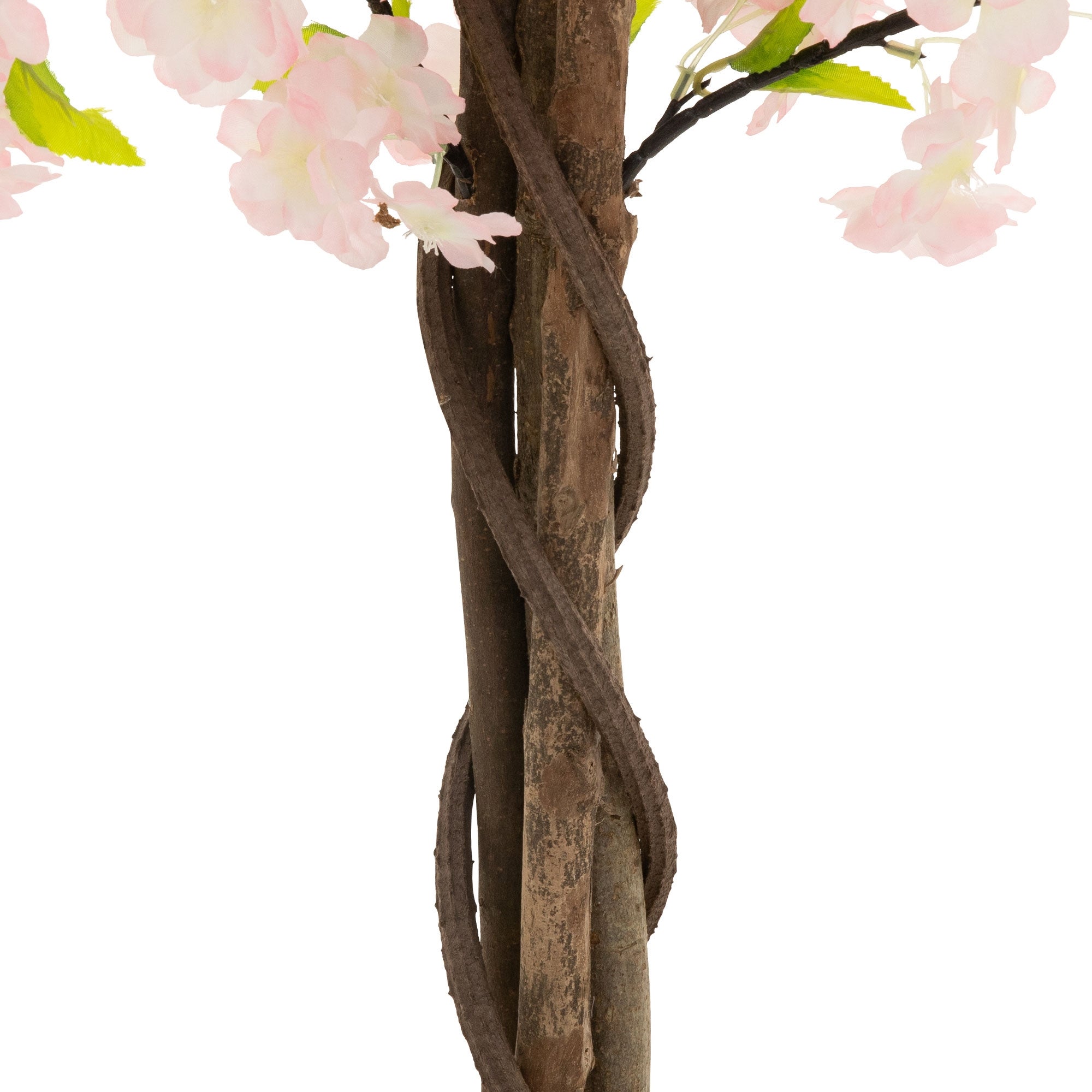 Plante artificielle cerisier 180 cm faux arbre décoratif imitation réaliste en plastique avec des fleurs roses pot inclus pour intérieur et extérieur - 3
