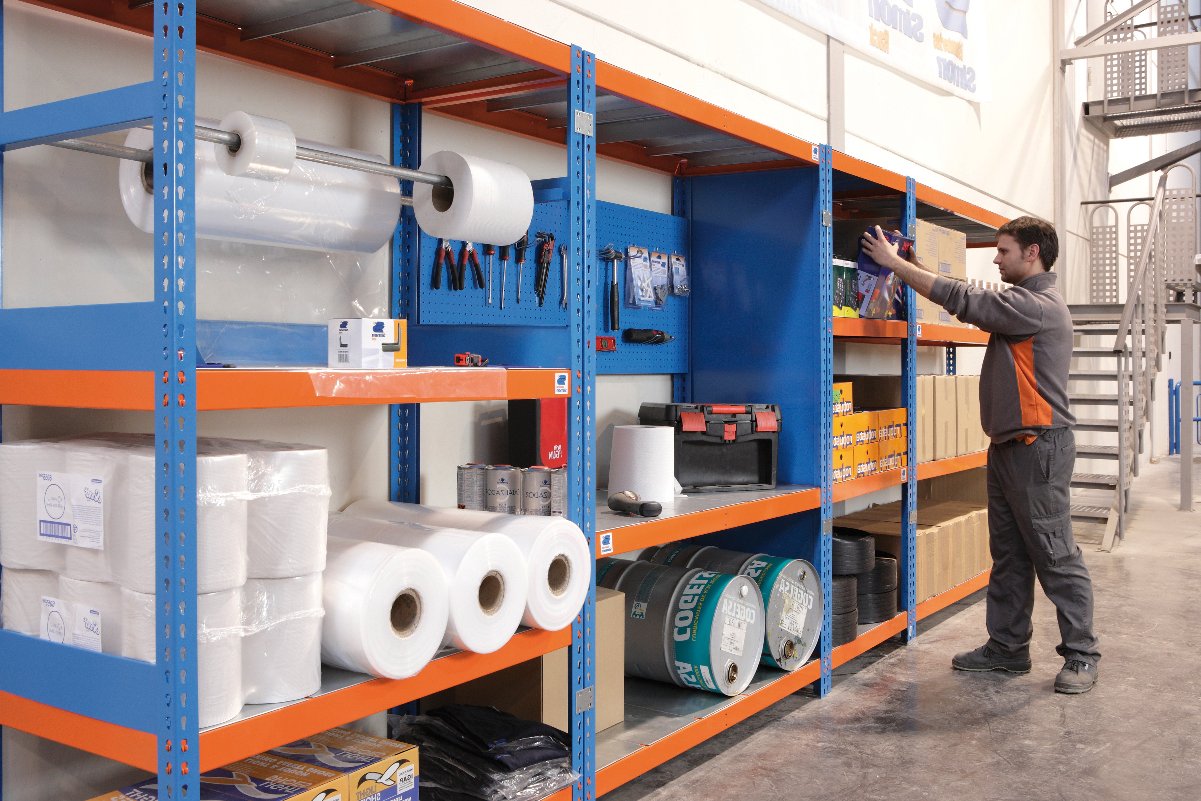 SimonRack Rayonnage Industriel 2000x2400x600 mm, 3 Niveaux Métal, 400 ...